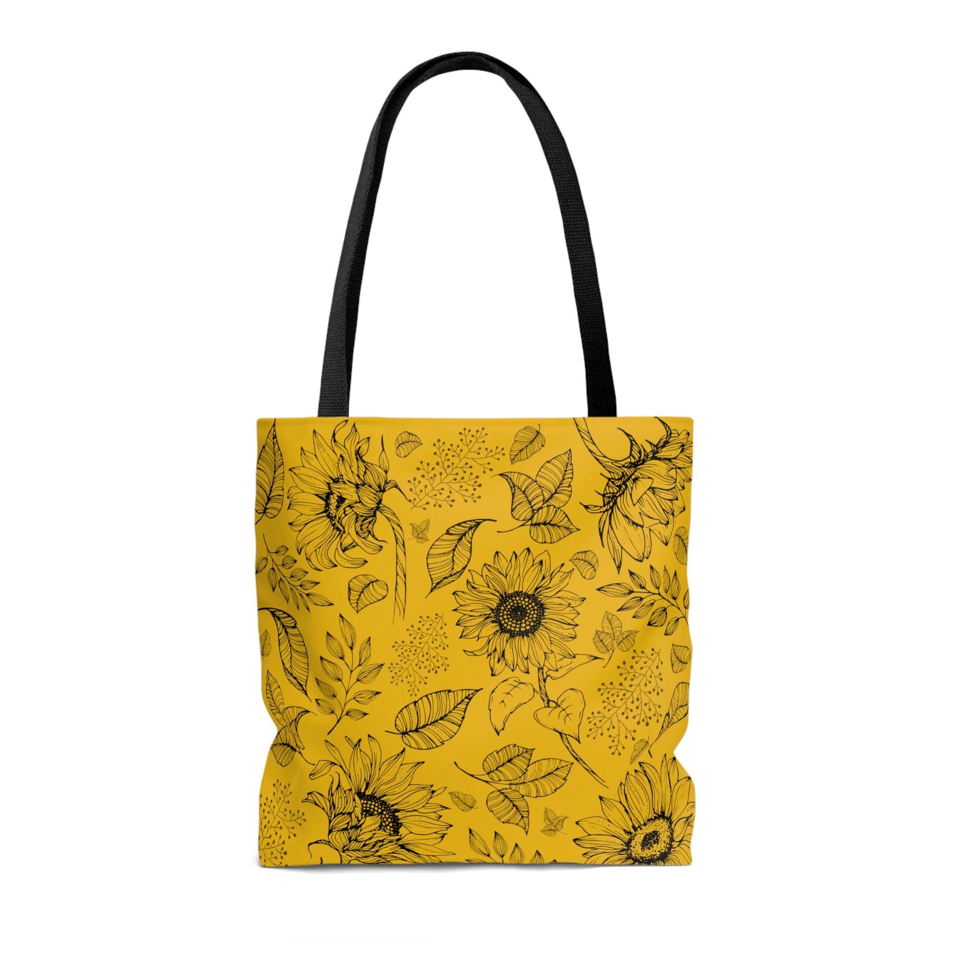 Yellow Sunflower Canvas Tote Bag - BowsAndArtsDesigns