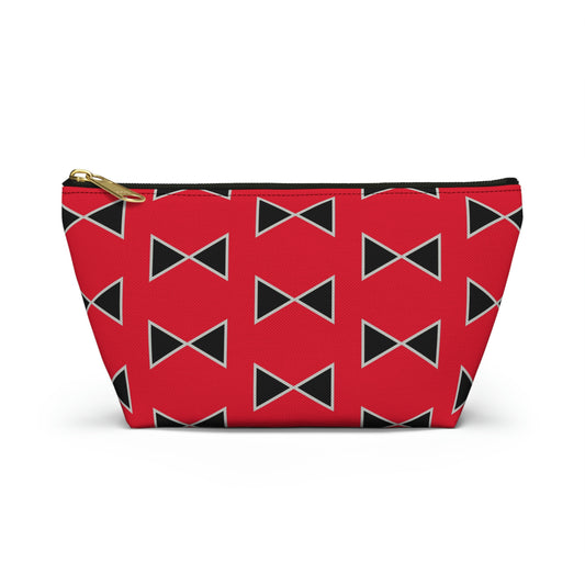 Red & Black Bows Accessory Pouch with T-bottom - BowsAndArtsDesigns