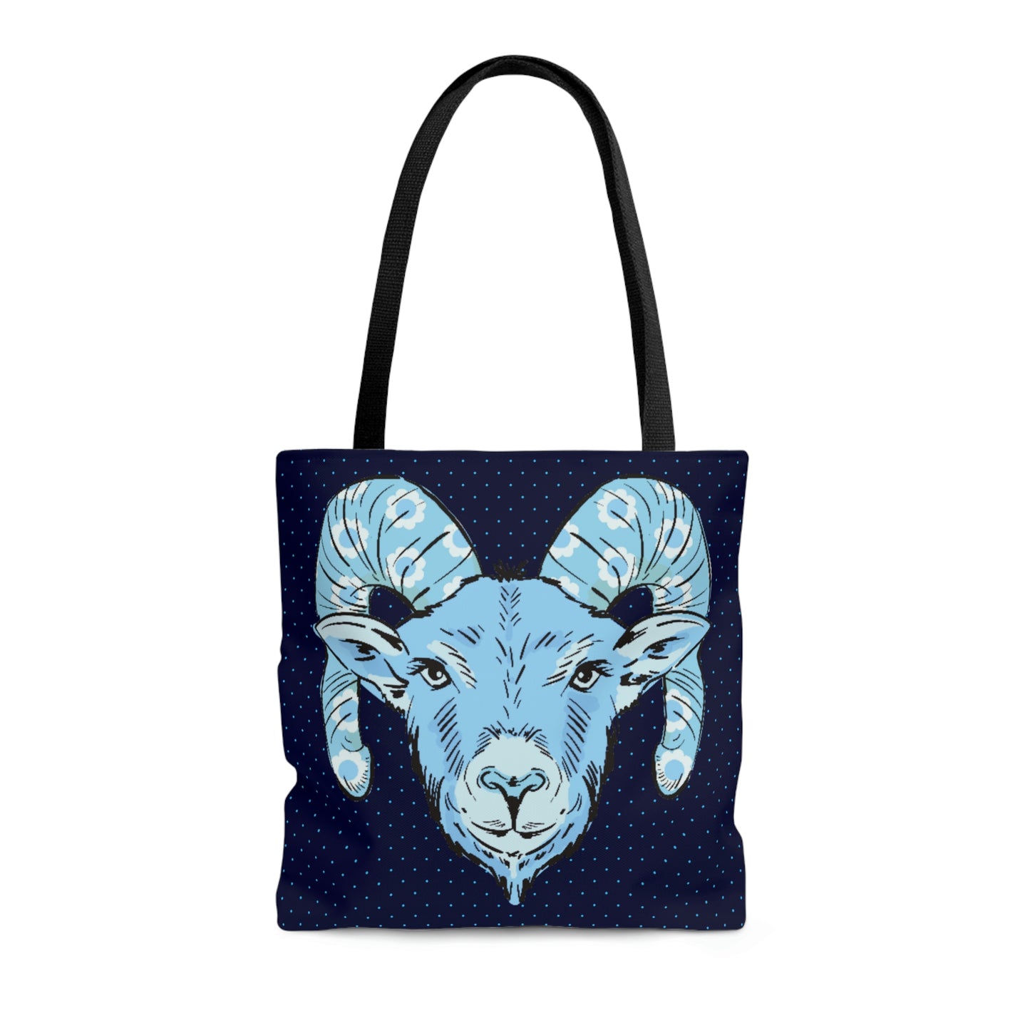 Blue Ram Canvas Tote Bag - BowsAndArtsDesigns