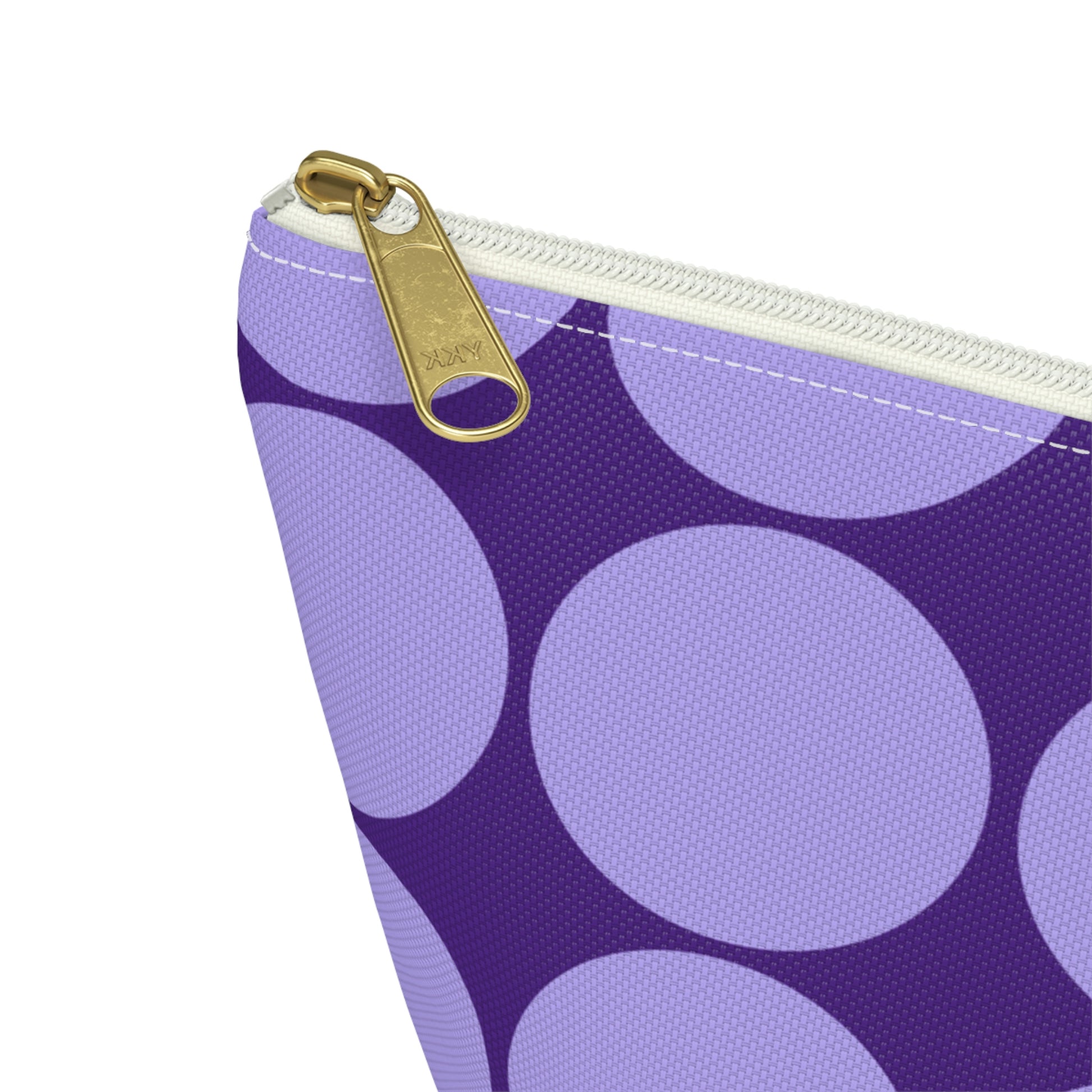 Purple Circle Print Pouch with T-bottom - BowsAndArtsDesigns