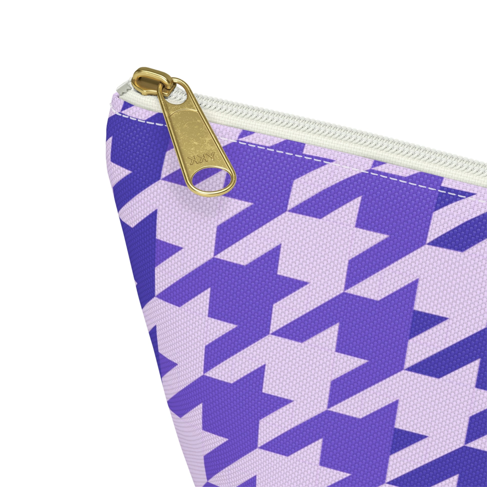 Purple Houndstooth Accessory Pouch with T-bottom - BowsAndArtsDesigns