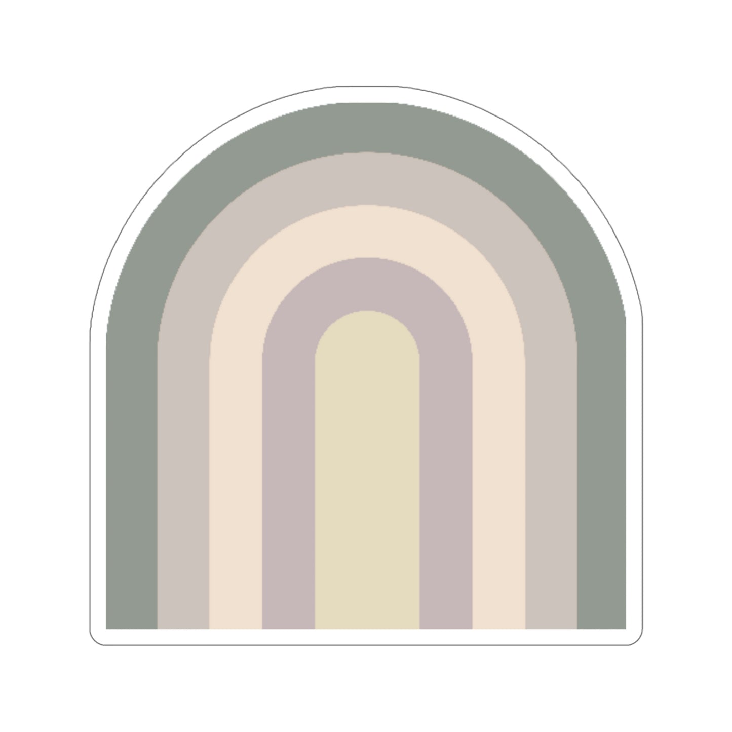 Gray Tone Rainbow Vinyl Kiss-Cut Sticker - BowsAndArtsDesigns