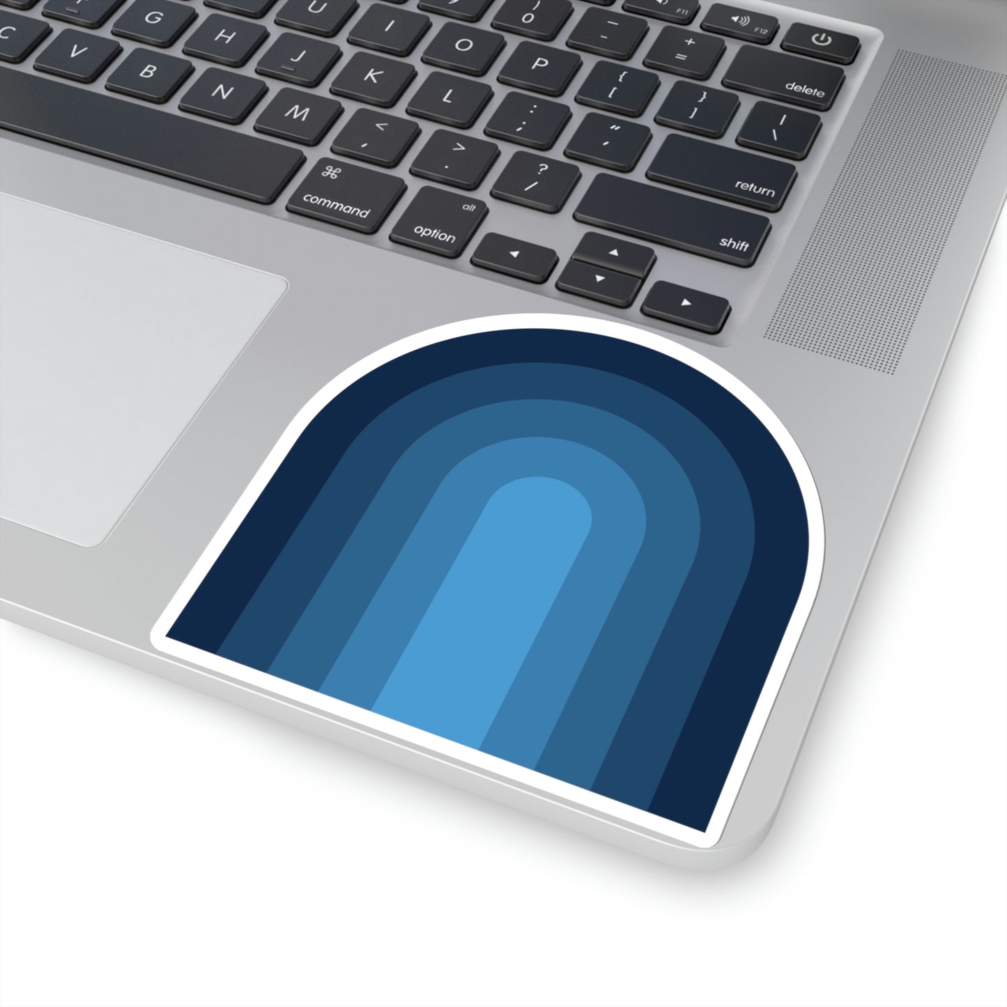 Light Blue & Navy Rainbow Vinyl Kiss-Cut Sticker - BowsAndArtsDesigns