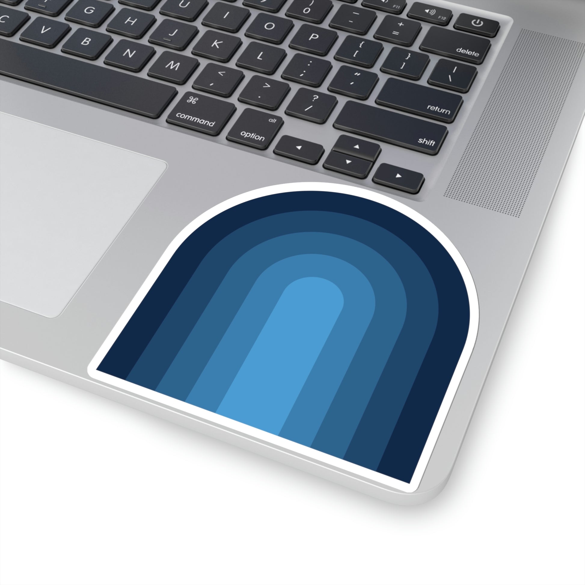 Light Blue & Navy Rainbow Vinyl Kiss-Cut Sticker - BowsAndArtsDesigns