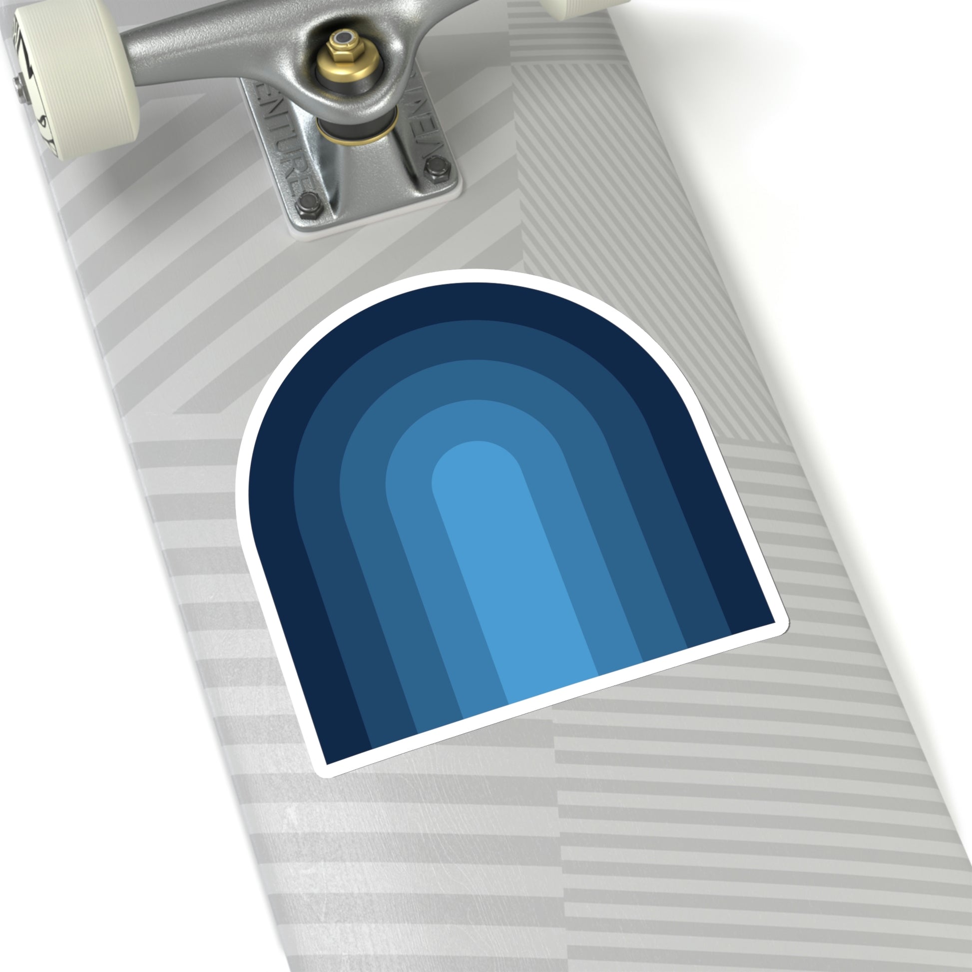 Light Blue & Navy Rainbow Vinyl Kiss-Cut Sticker - BowsAndArtsDesigns