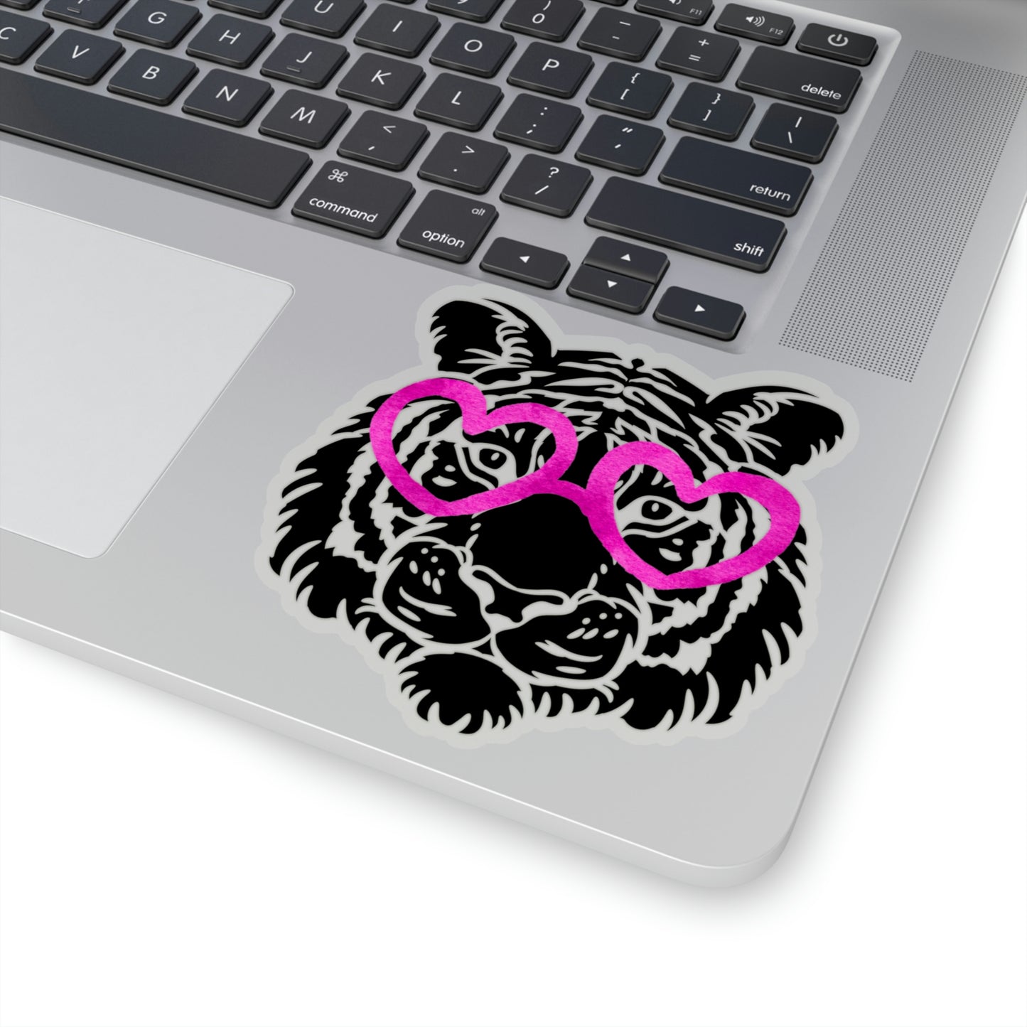 Tiger Pink Heart Glasses Vinyl Kiss-Cut Sticker - BowsAndArtsDesigns