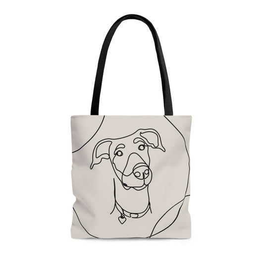 Curious Pup Face Aesthetic Canvas Tote Bag