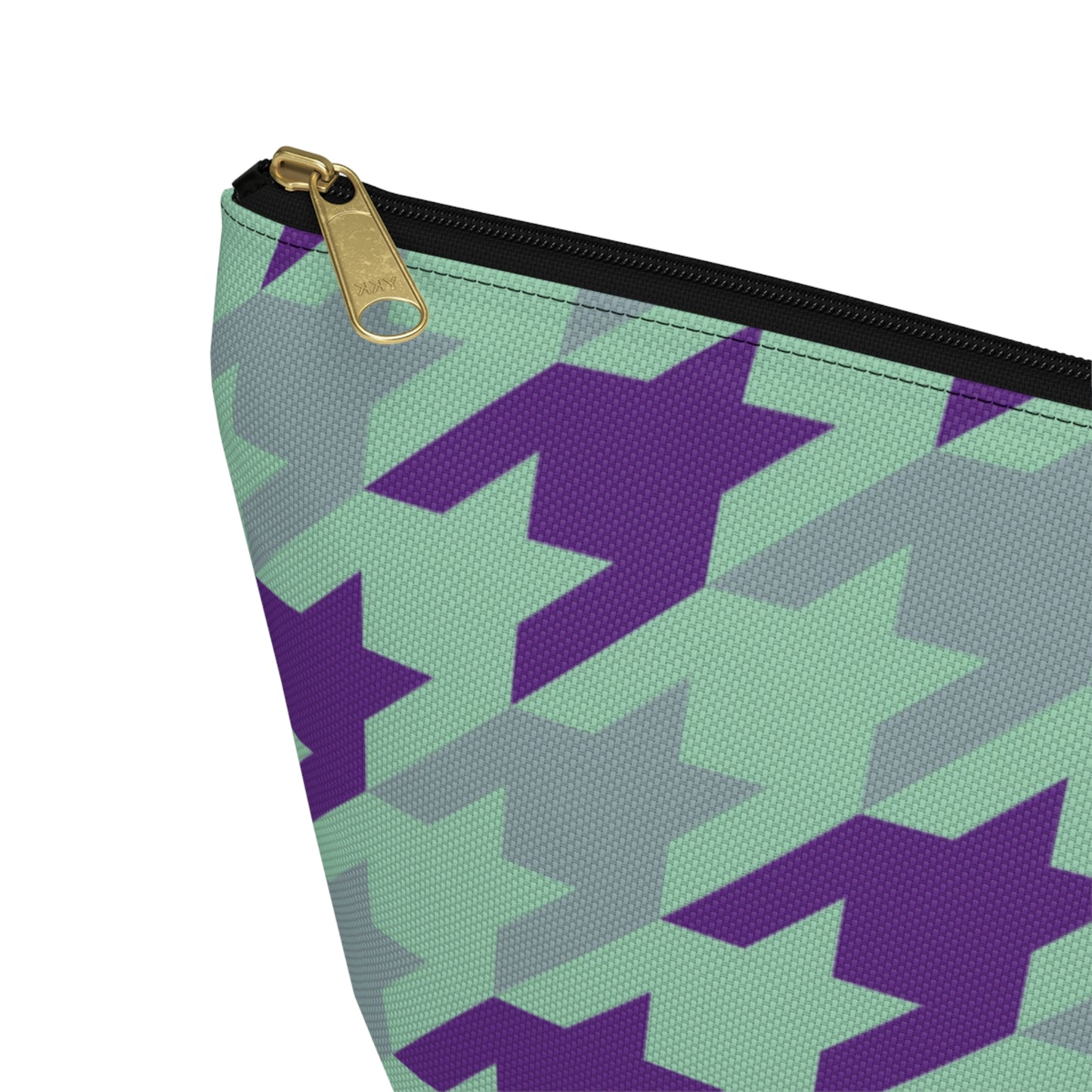 Purple & Mint Accessory Pouch with T-bottom - BowsAndArtsDesigns
