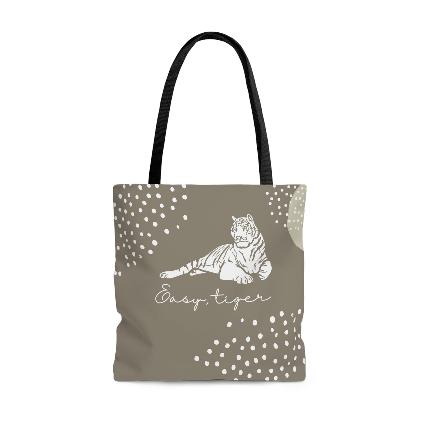 Easy, Tiger Neutral Tones Canvas Tote Bag