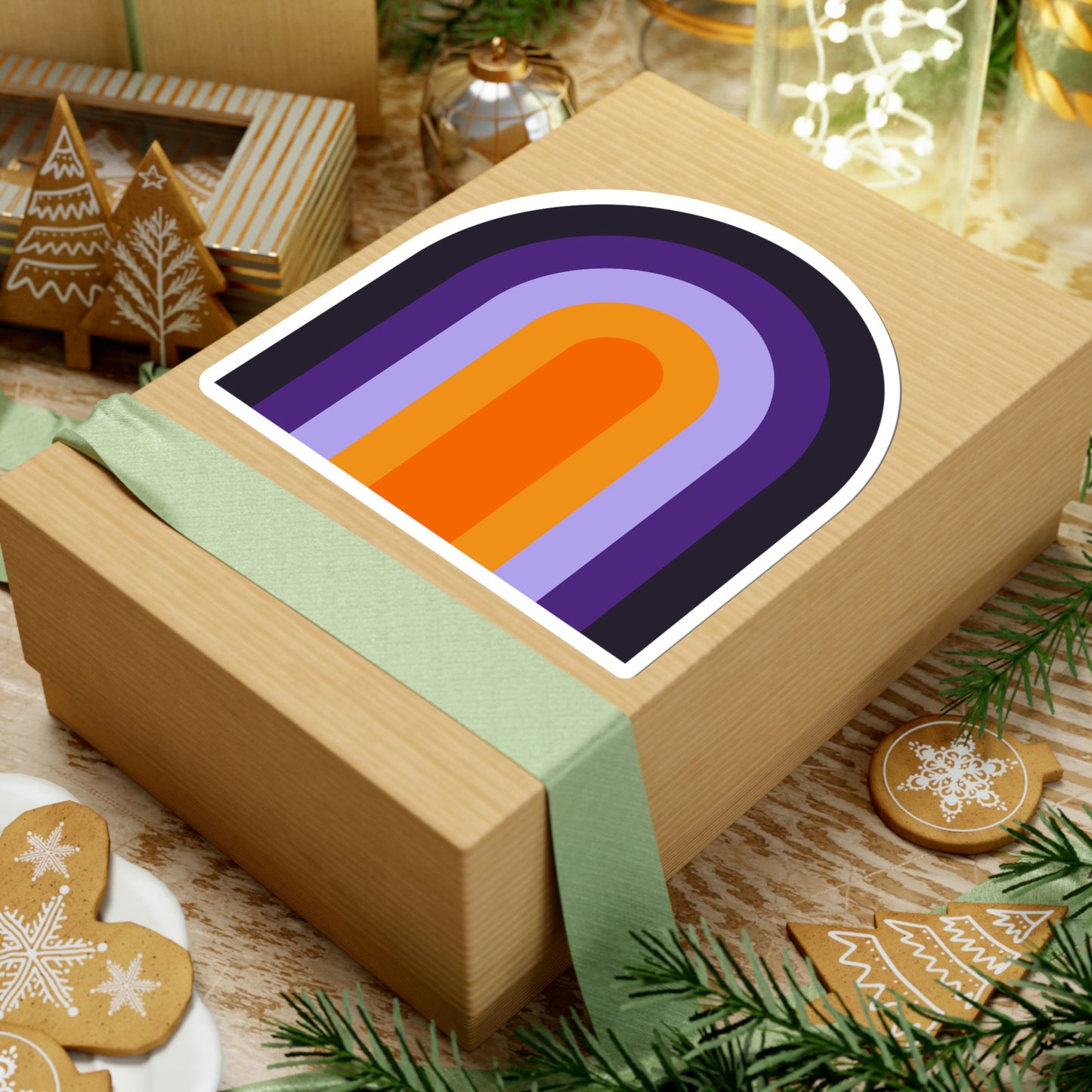 Purple & Orange Vinyl Kiss-Cut Sticker - BowsAndArtsDesigns