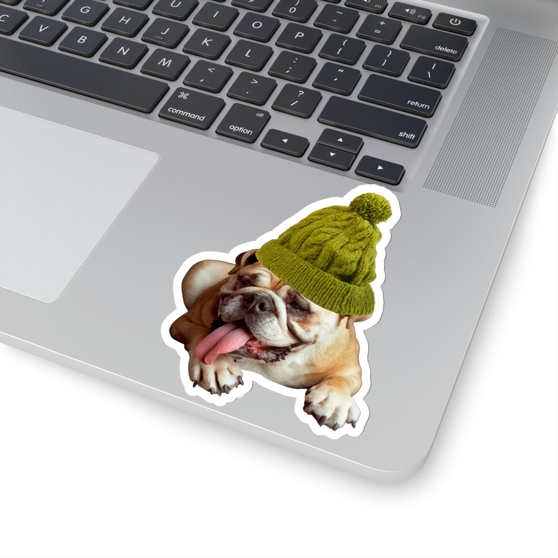 Beanie Bulldog Vinyl Kiss-Cut Sticker - BowsAndArtsDesigns