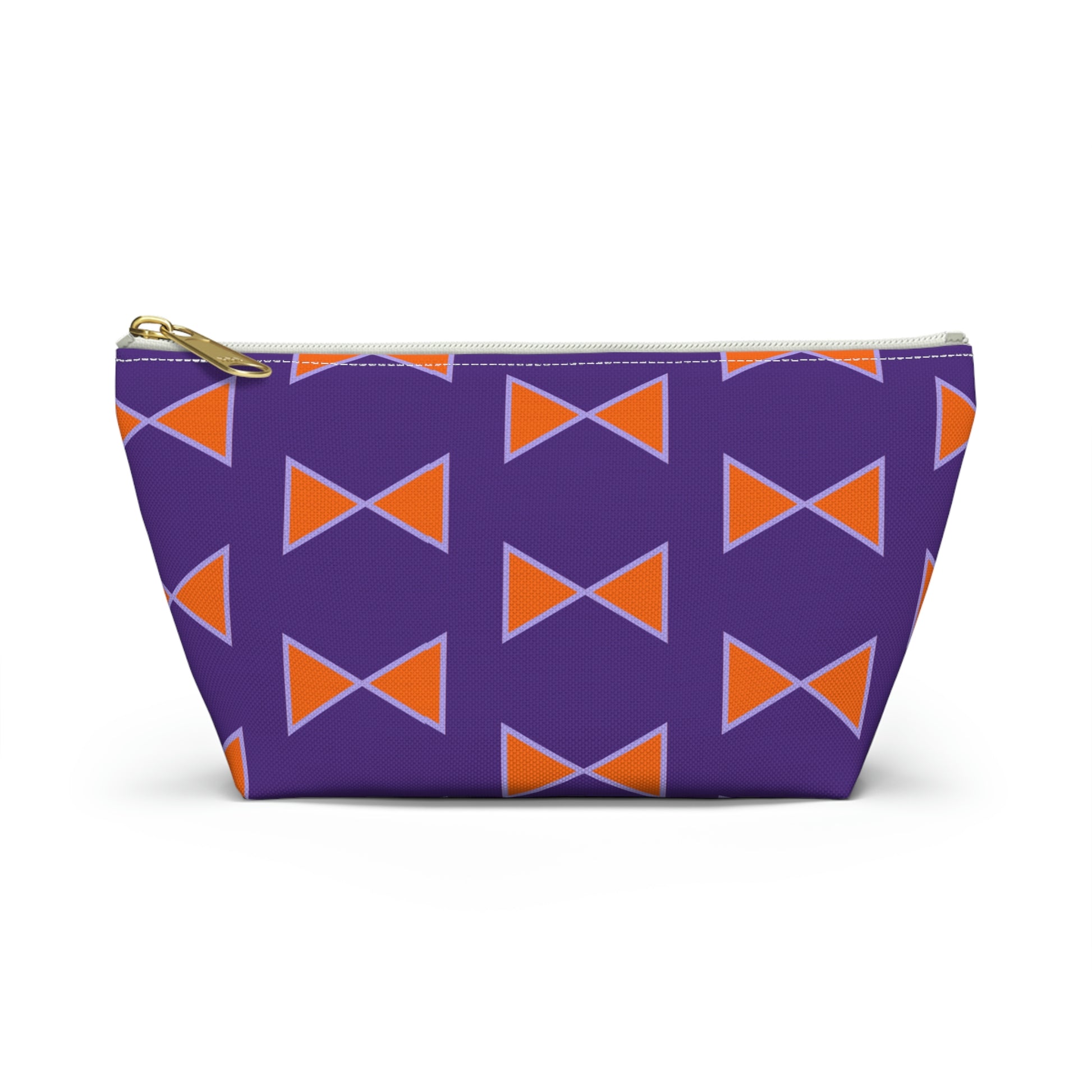 Purple & Orange Bows Pouch with T-bottom - BowsAndArtsDesigns