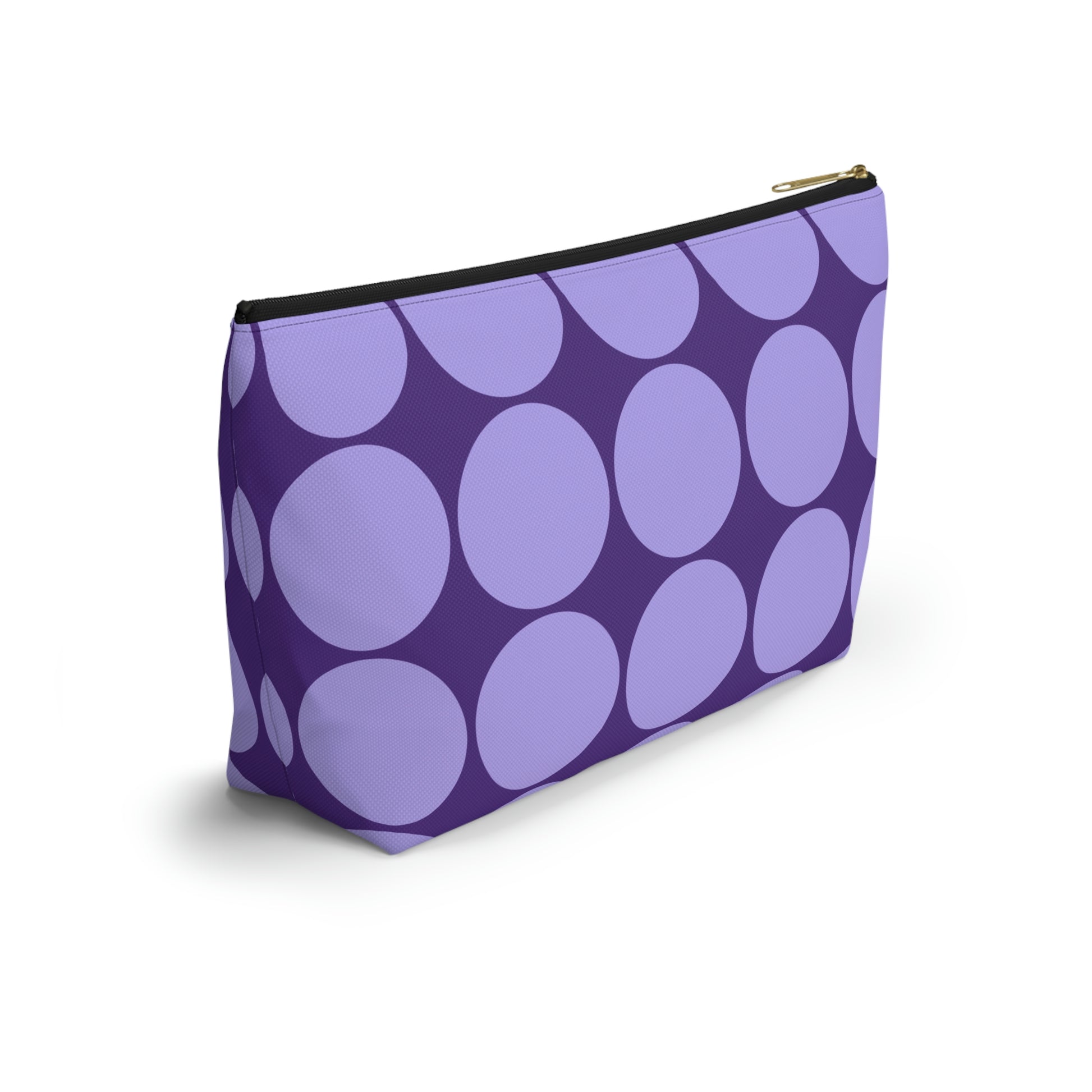 Purple Circle Print Pouch with T-bottom - BowsAndArtsDesigns