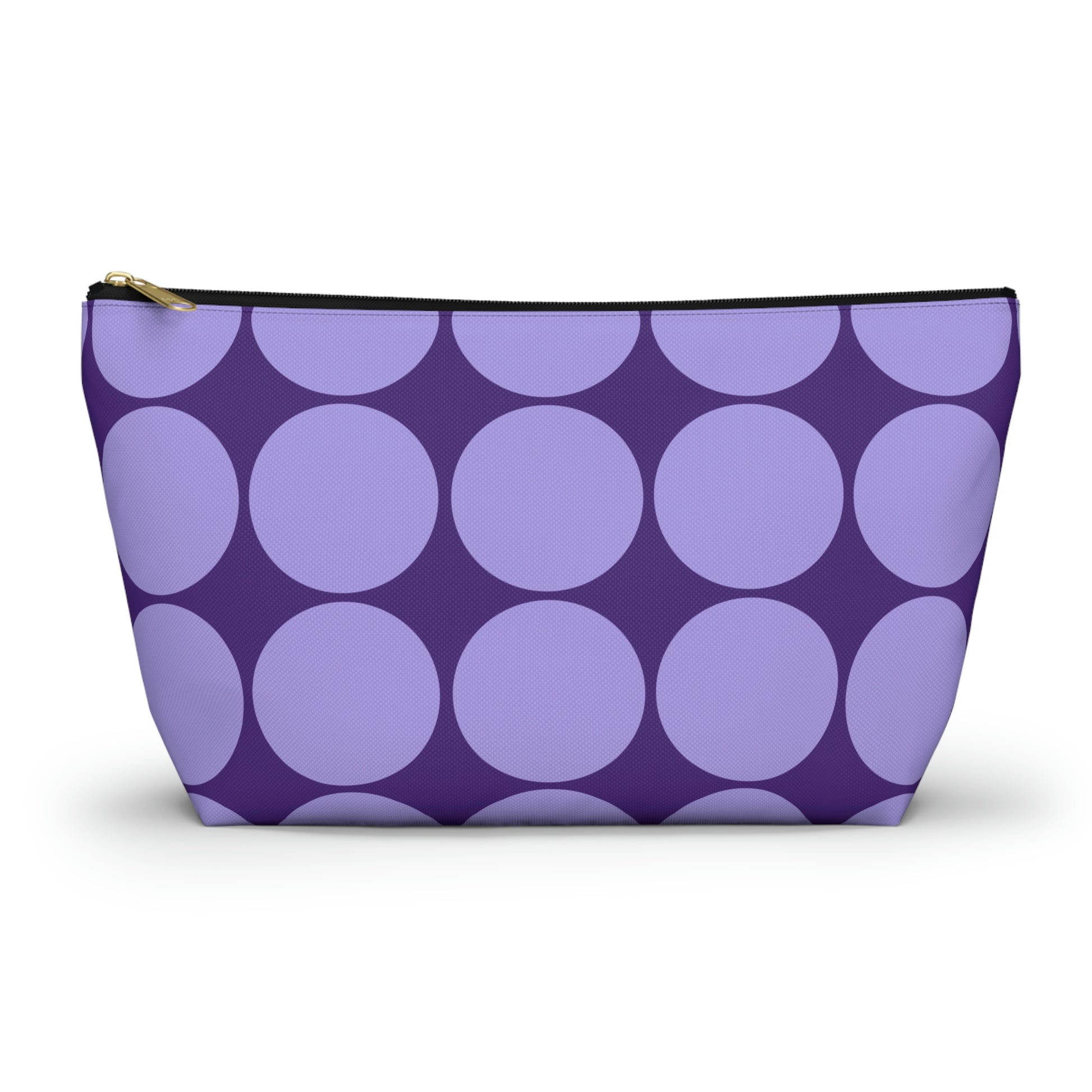 Purple Circle Print Pouch with T-bottom - BowsAndArtsDesigns