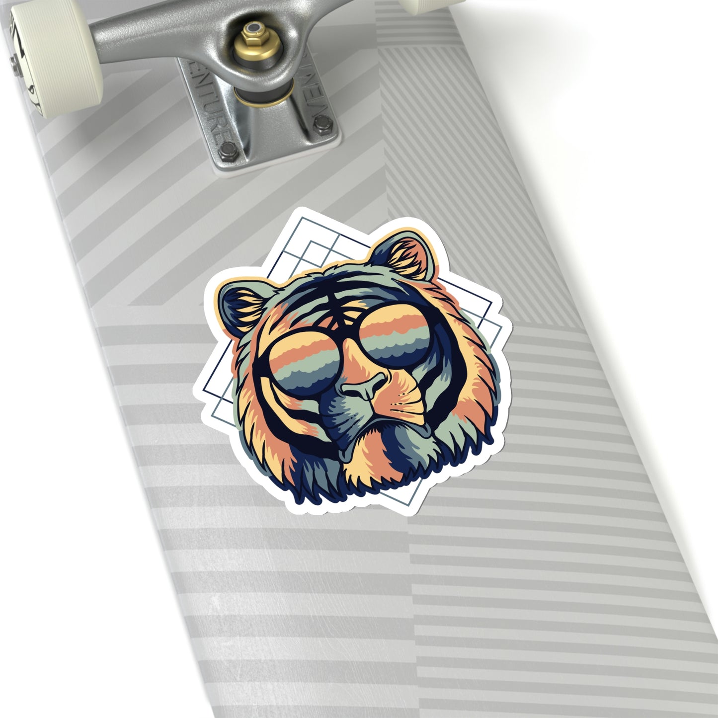 Earth Tone Tiger Sunnies Vinyl Kiss-Cut Sticker - BowsAndArtsDesigns