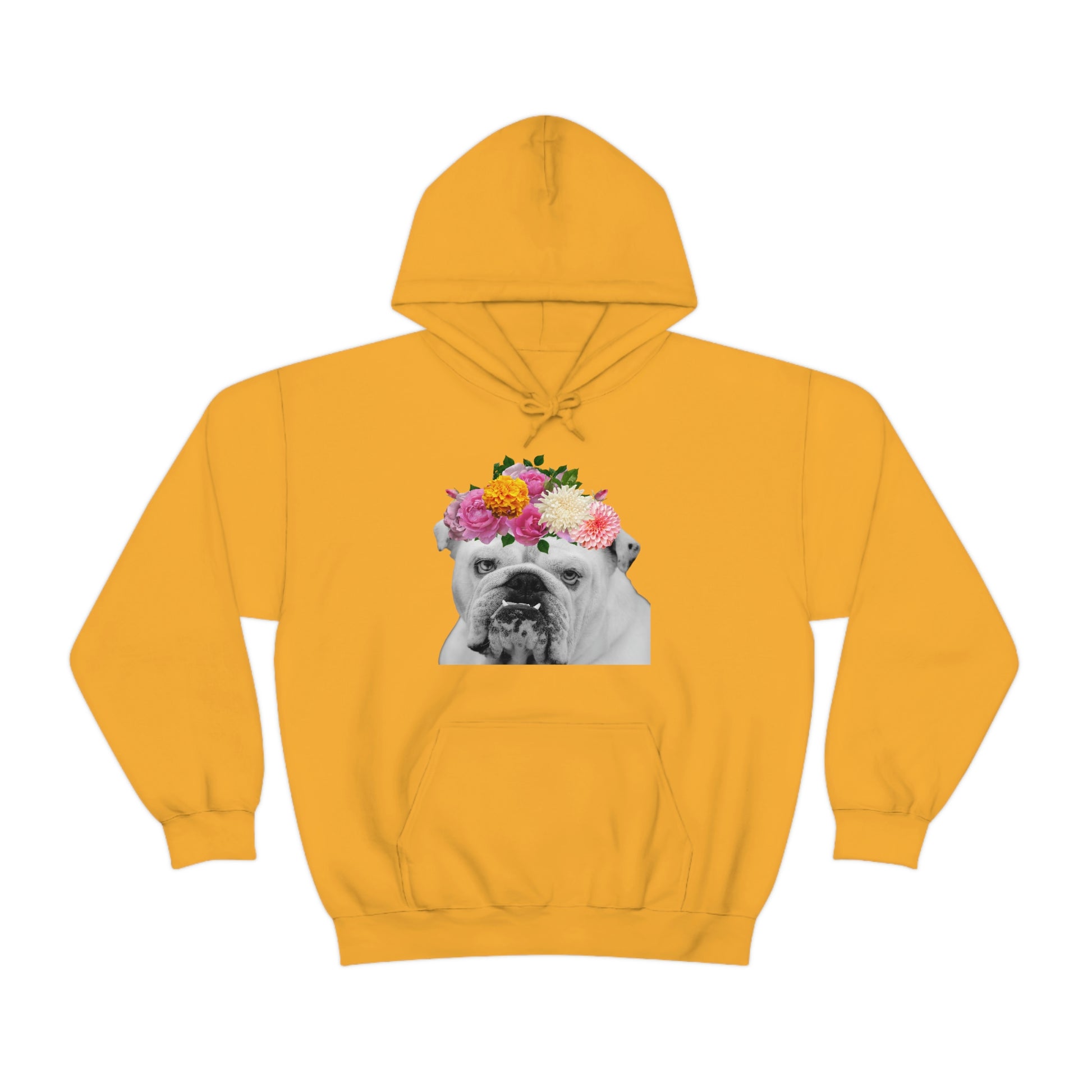 Very Pretty Bulldog Flower Crown Hoodie | Multiple Colors - BowsAndArtsDesigns