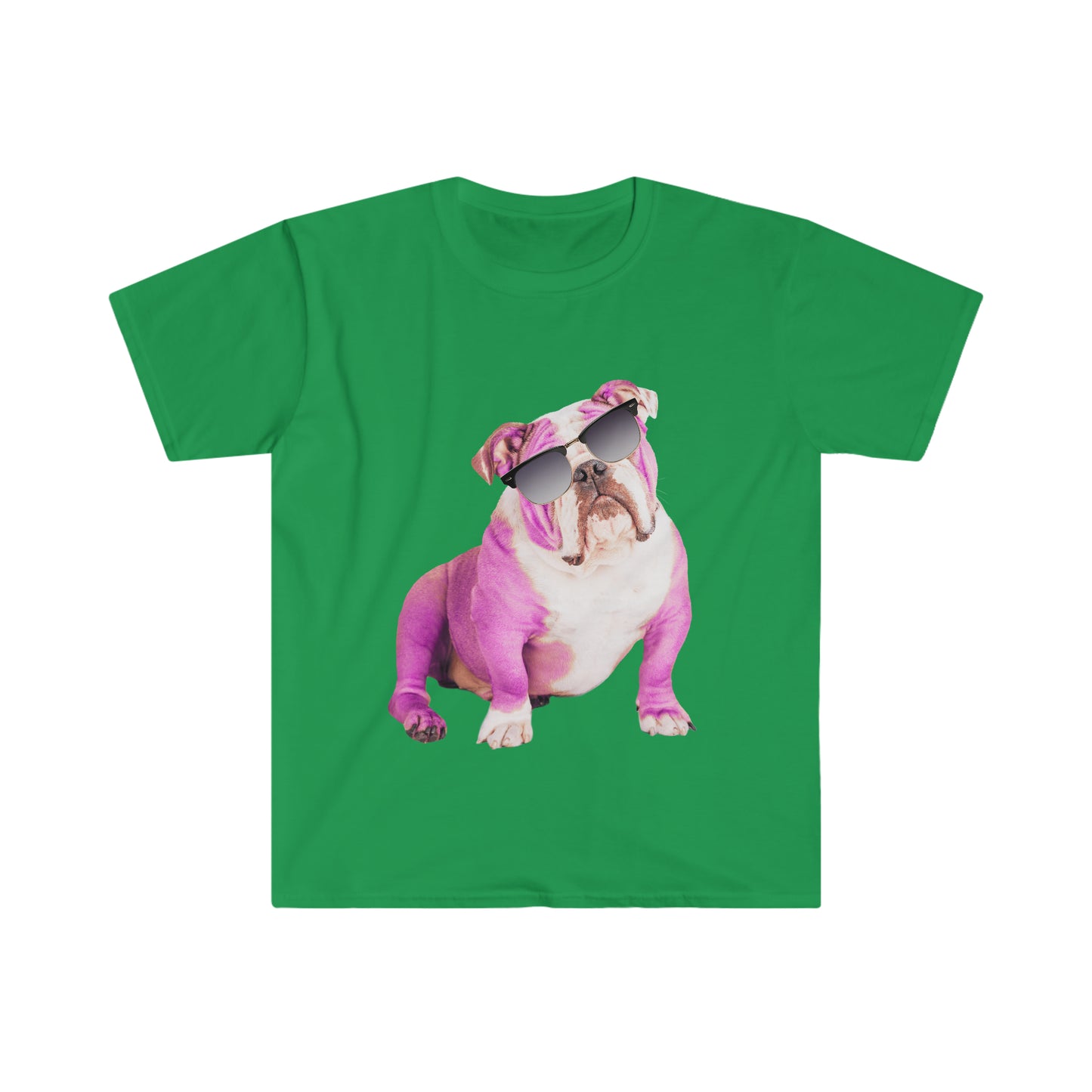 Pink Bulldog Sunnies Unisex Softstyle T-shirt