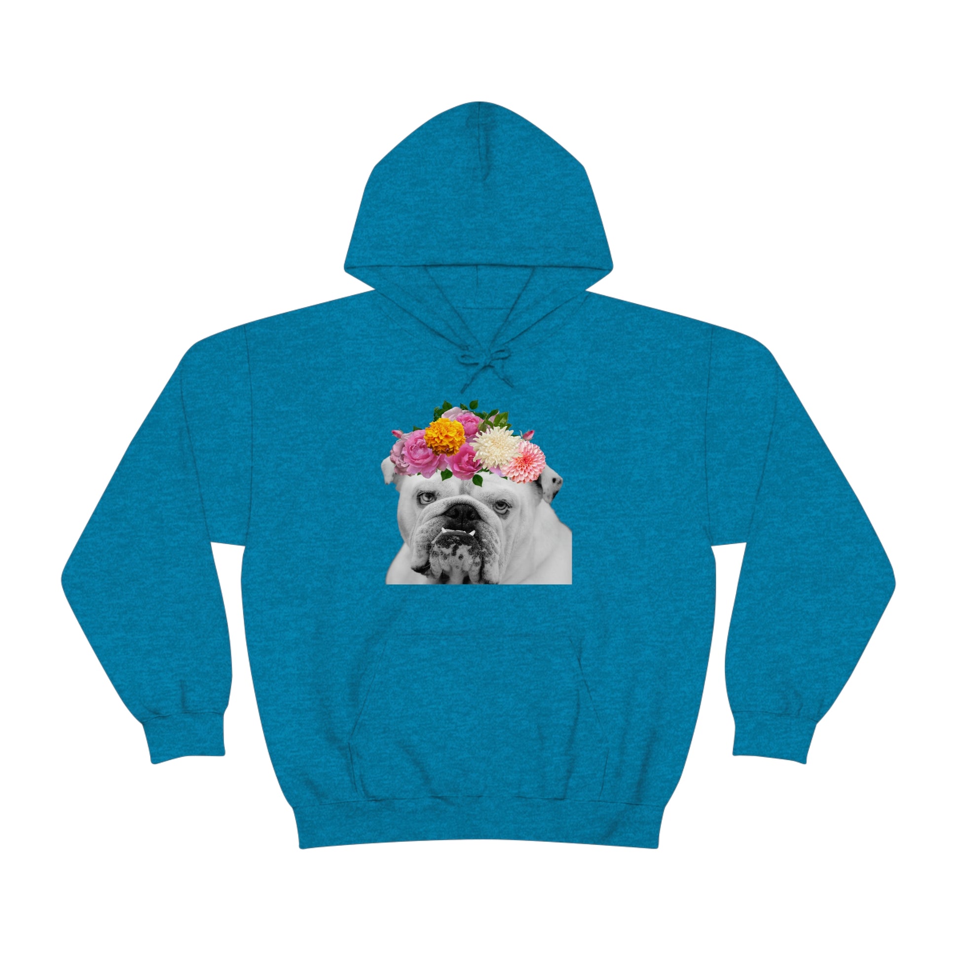 Very Pretty Bulldog Flower Crown Hoodie | Multiple Colors - BowsAndArtsDesigns