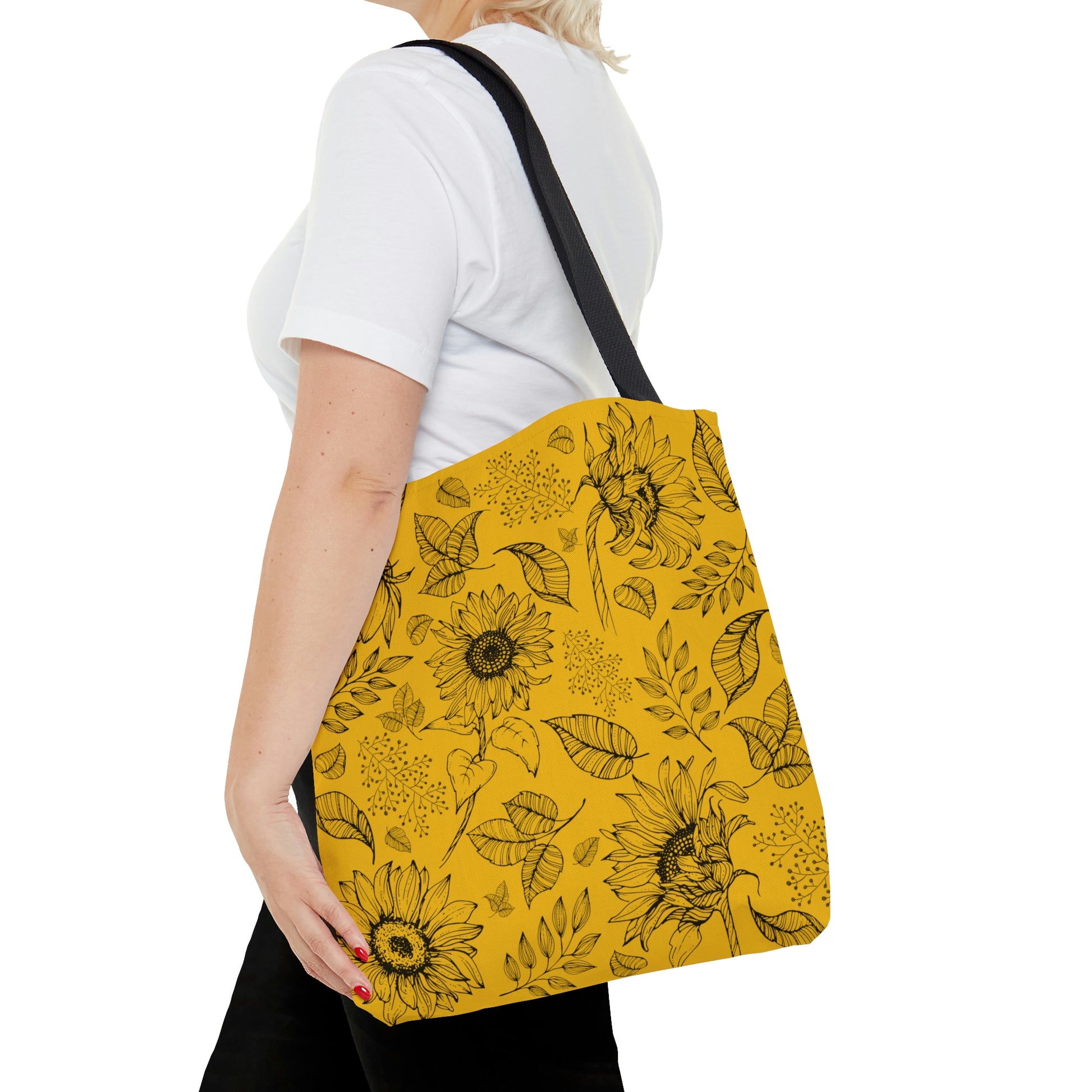Yellow Sunflower Canvas Tote Bag - BowsAndArtsDesigns