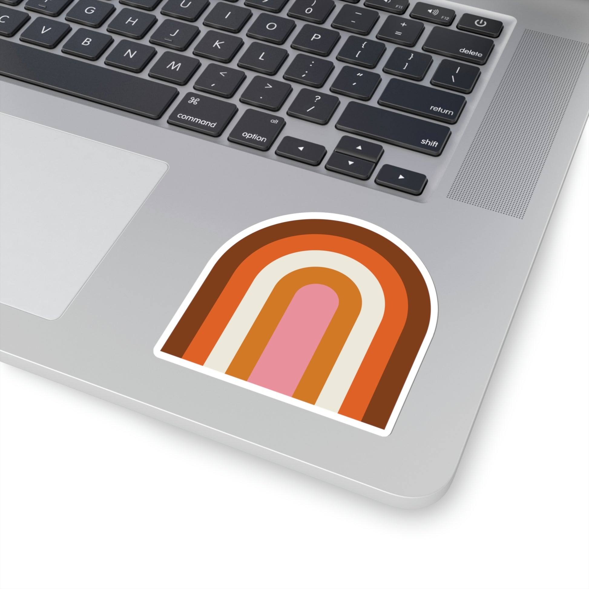 Retro Pink Rainbow Vinyl Kiss-Cut Sticker - BowsAndArtsDesigns