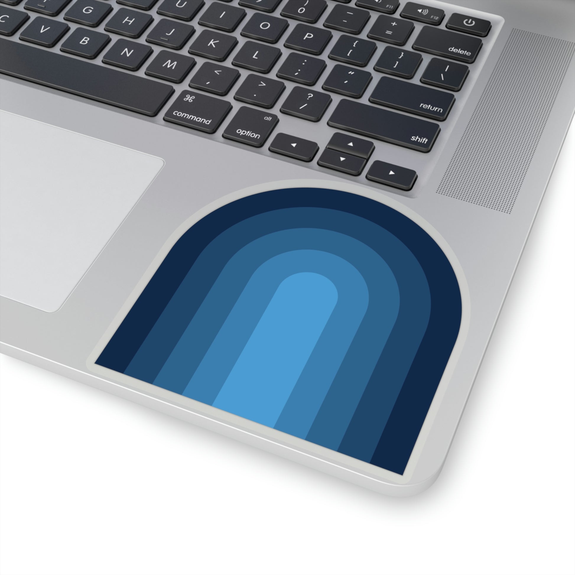 Light Blue & Navy Rainbow Vinyl Kiss-Cut Sticker - BowsAndArtsDesigns