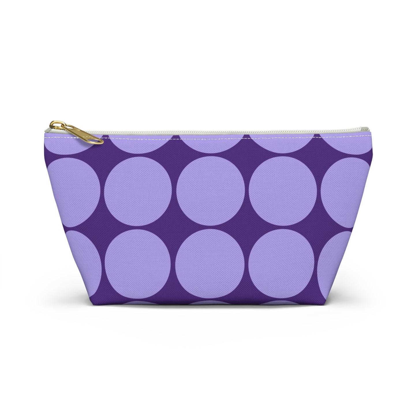 Purple Circle Print Pouch with T-bottom - BowsAndArtsDesigns