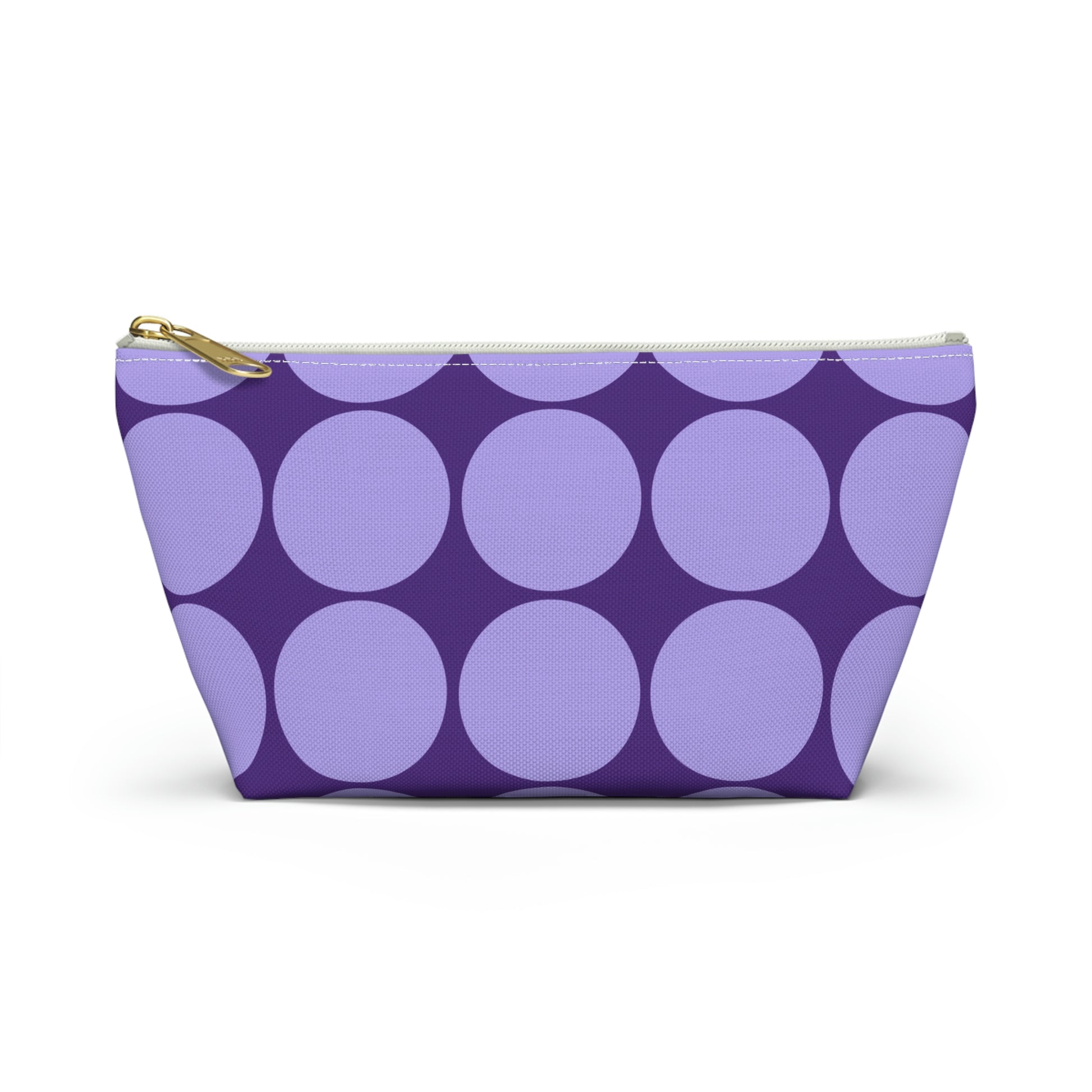 Purple Circle Print Pouch with T-bottom - BowsAndArtsDesigns