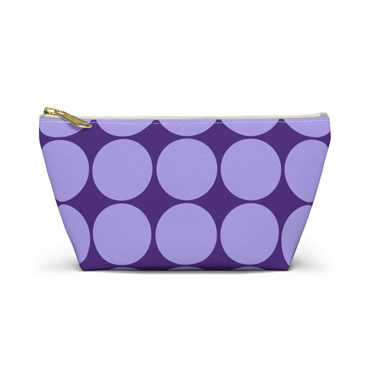 Purple Circle Print Pouch with T-bottom - BowsAndArtsDesigns