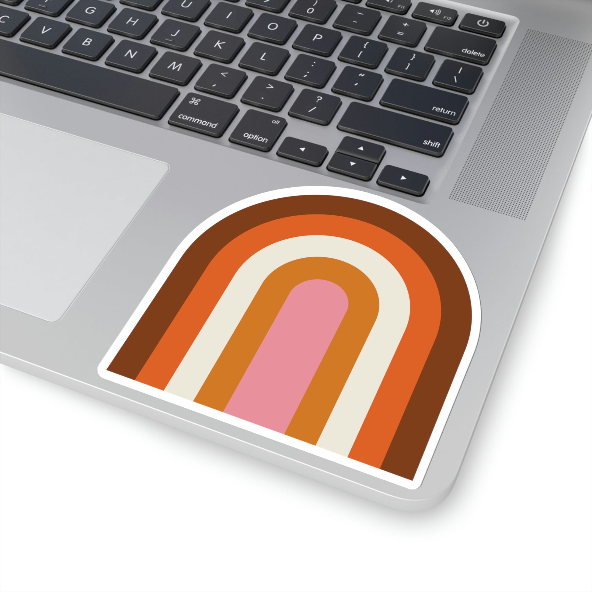 Retro Pink Rainbow Vinyl Kiss-Cut Sticker - BowsAndArtsDesigns