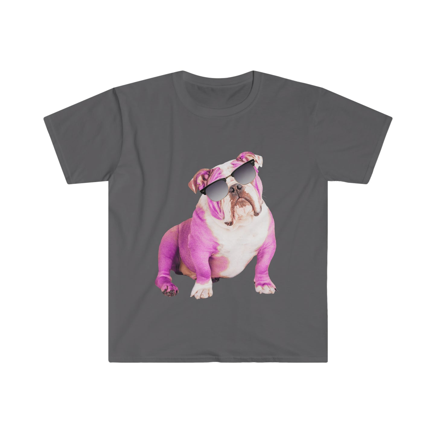 Pink Bulldog Sunnies Unisex Softstyle T-shirt