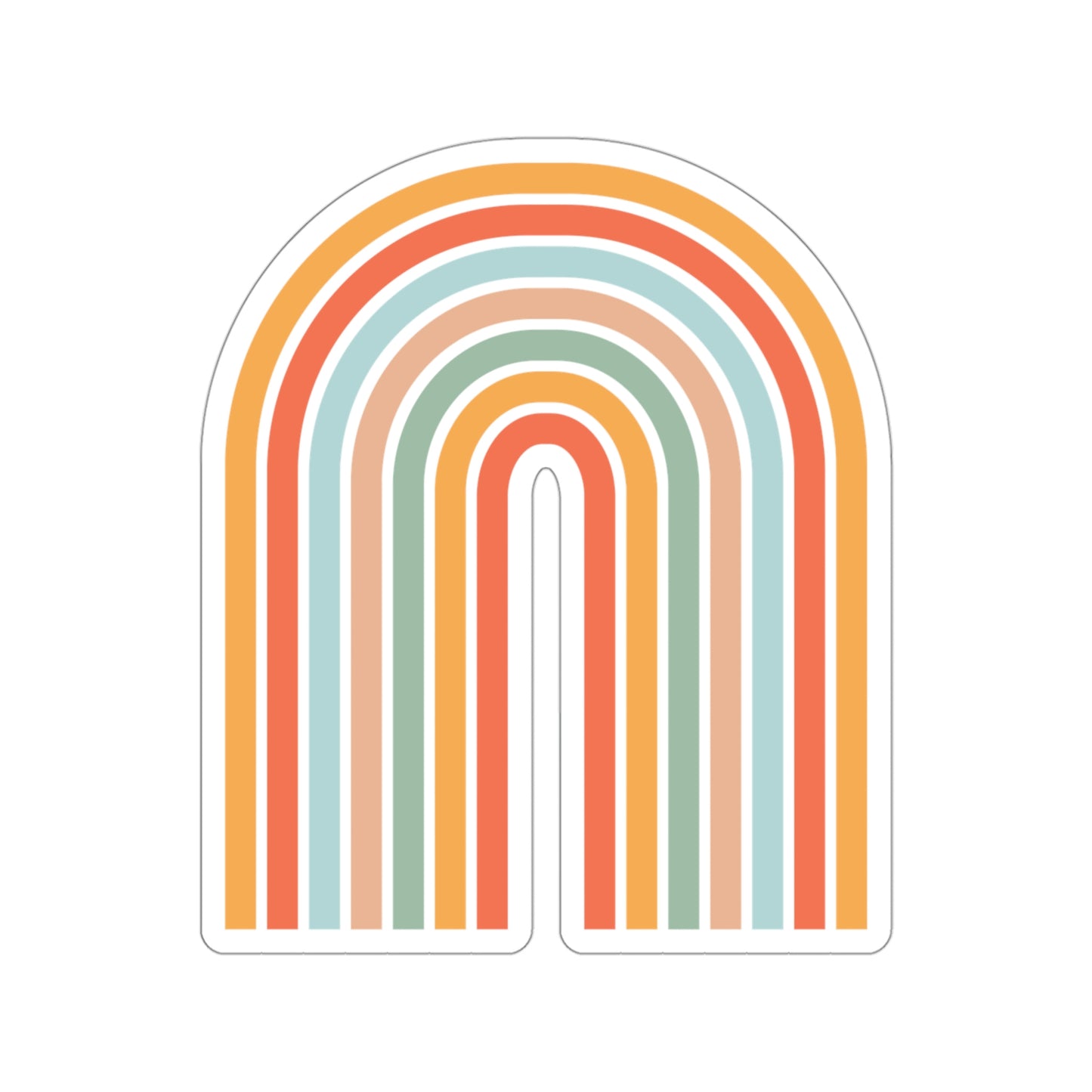 Retro Rainbow Kiss-Cut Sticker - BowsAndArtsDesigns