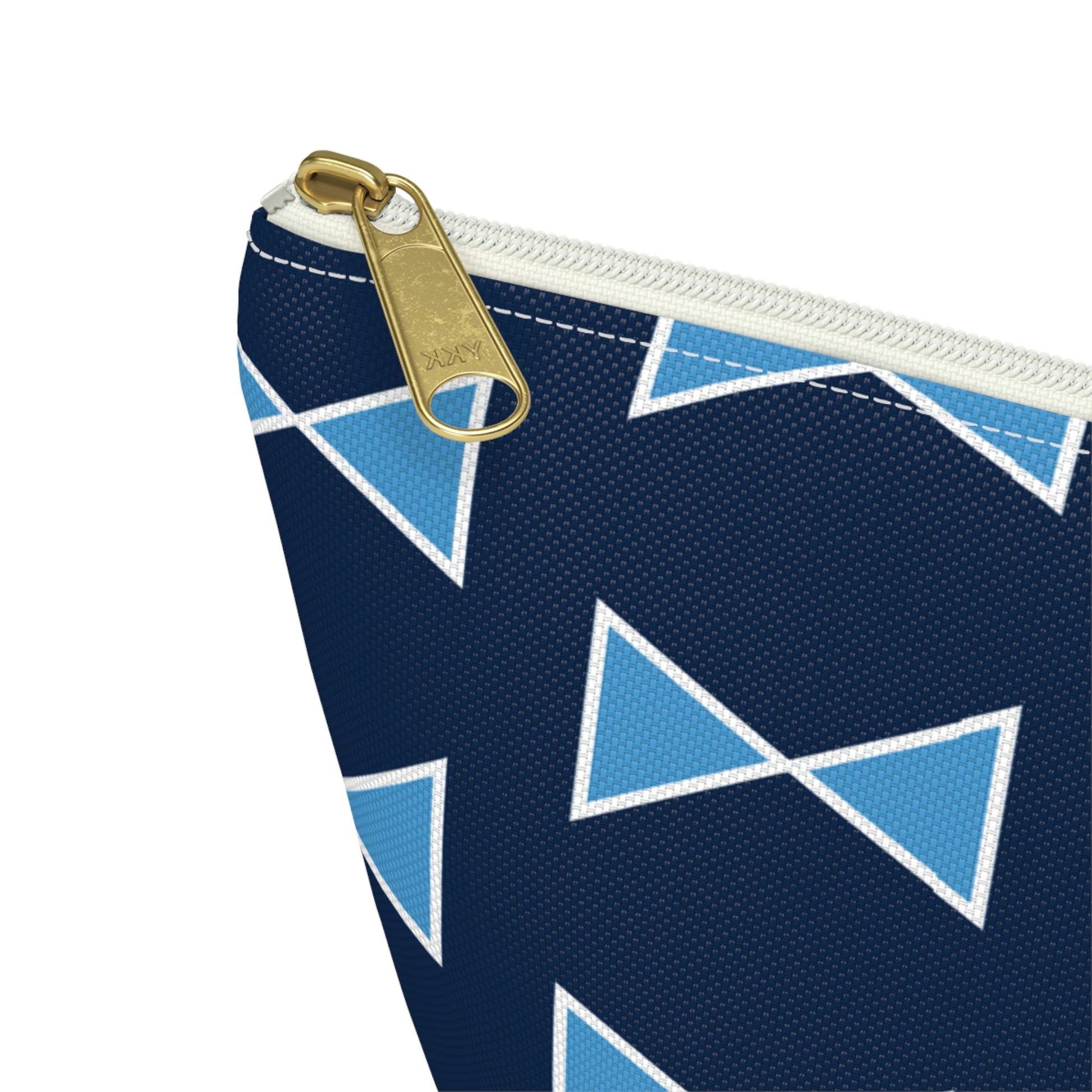 Light Blue & Navy Bows Accessory Pouch with T-bottom - BowsAndArtsDesigns