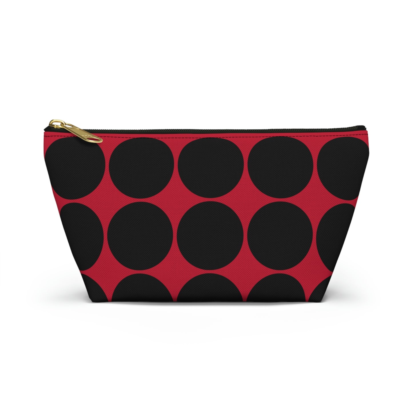 Red & Black Circle Accessory Pouch with T-bottom - BowsAndArtsDesigns