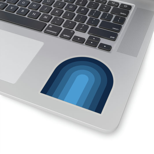 Light Blue & Navy Rainbow Vinyl Kiss-Cut Sticker - BowsAndArtsDesigns