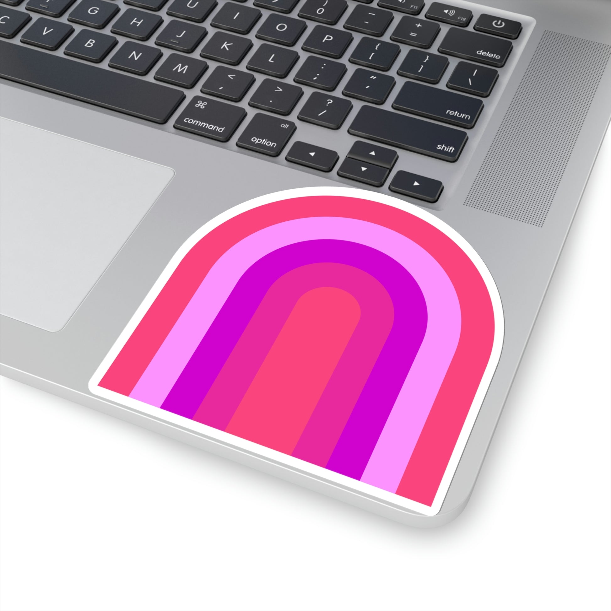 Hot Pink Rainbow Vinyl Kiss-Cut Sticker - BowsAndArtsDesigns