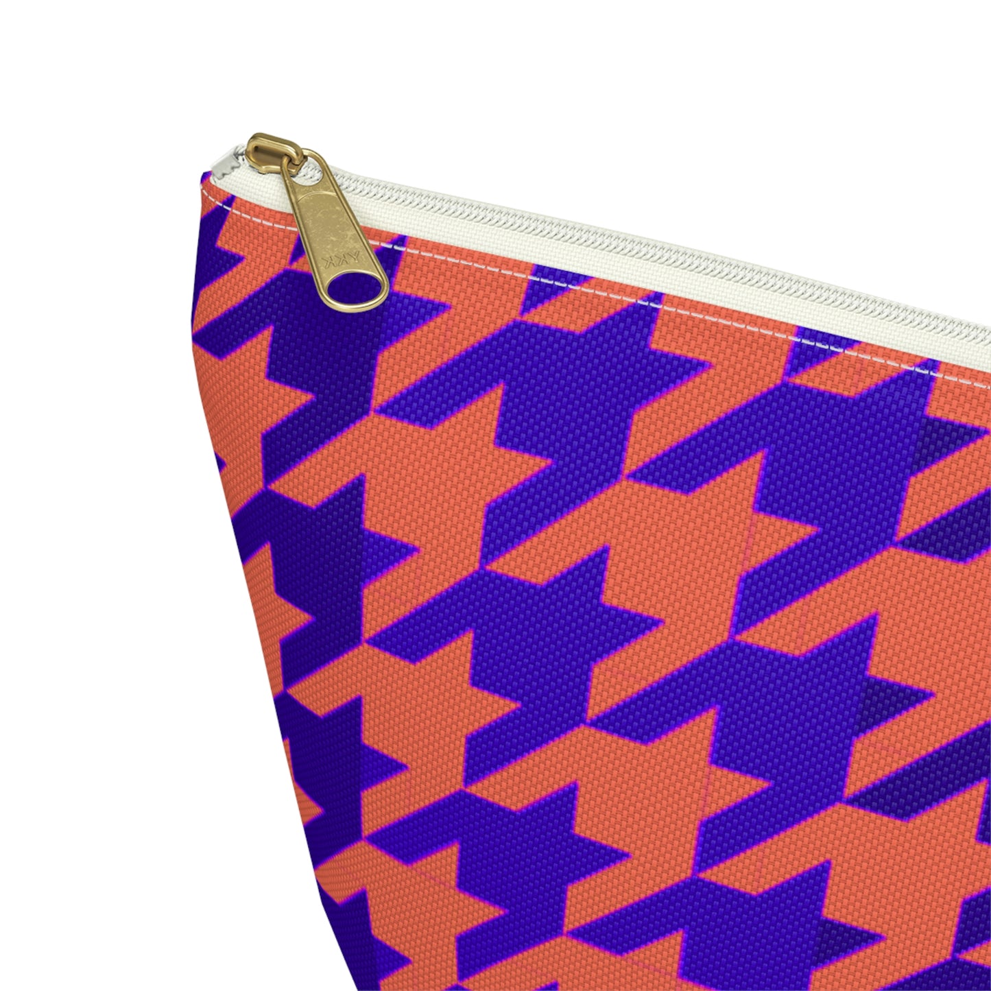 Purple & Orange Houndstooth Accessory Pouch with T-bottom - BowsAndArtsDesigns