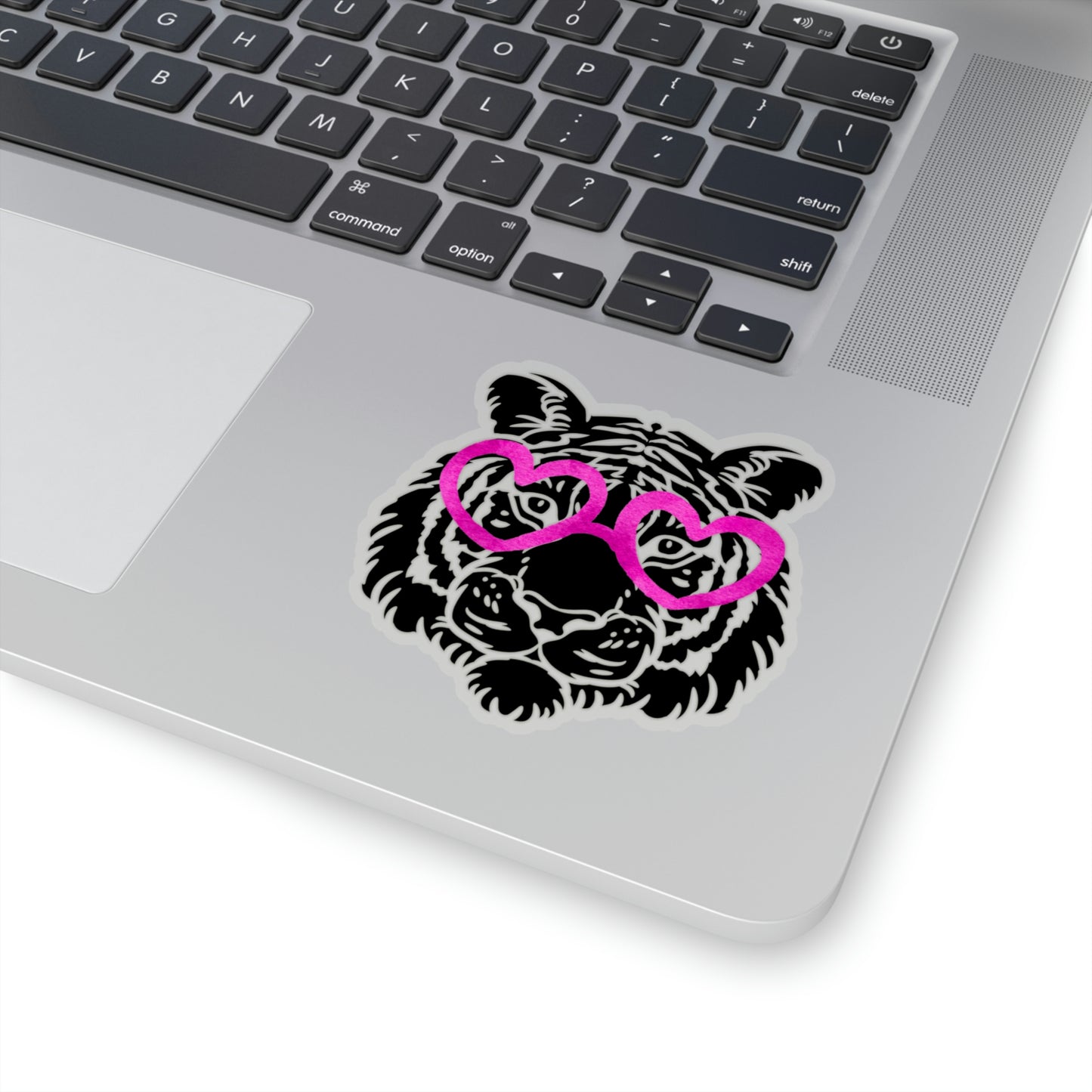 Tiger Pink Heart Glasses Vinyl Kiss-Cut Sticker - BowsAndArtsDesigns