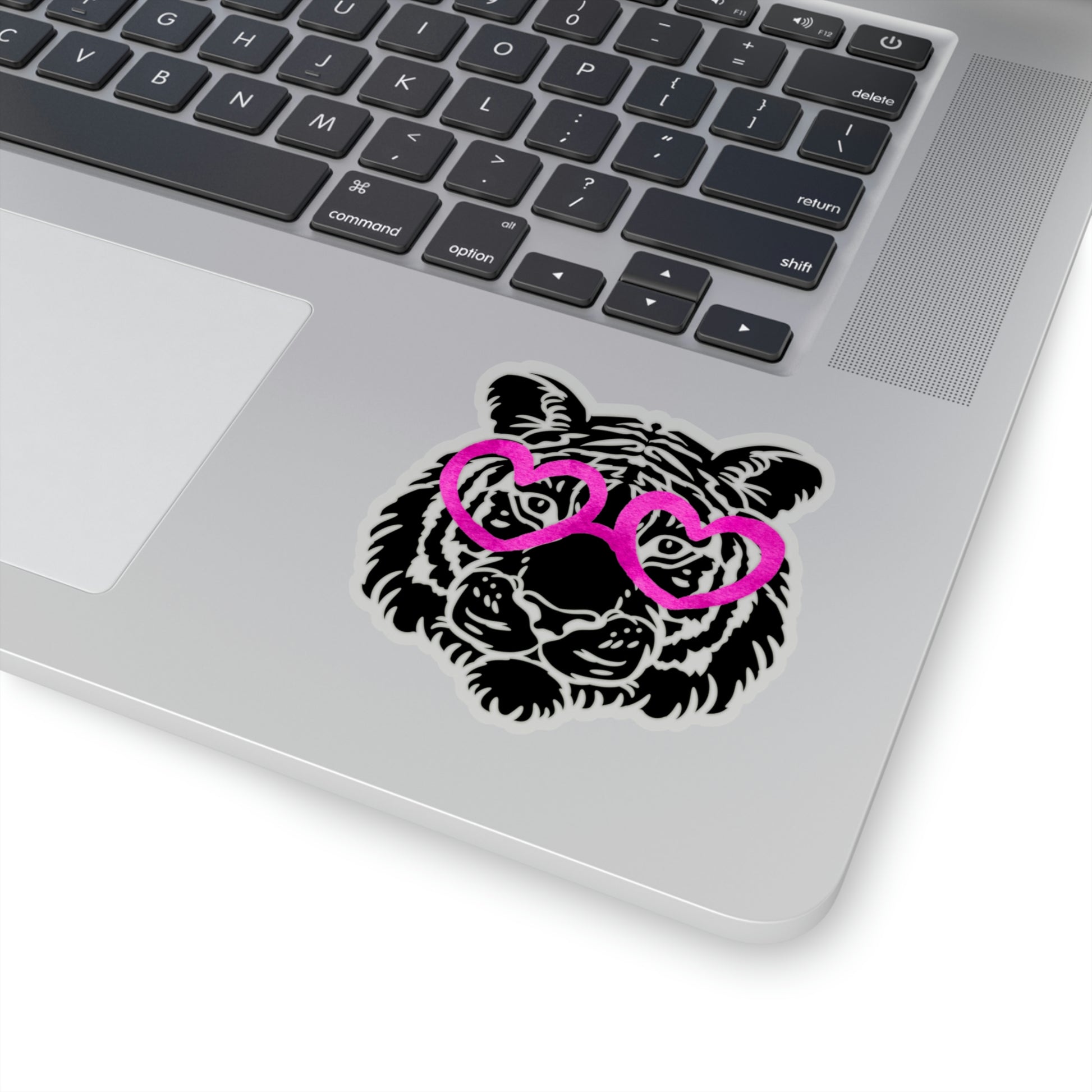 Tiger Pink Heart Glasses Vinyl Kiss-Cut Sticker - BowsAndArtsDesigns