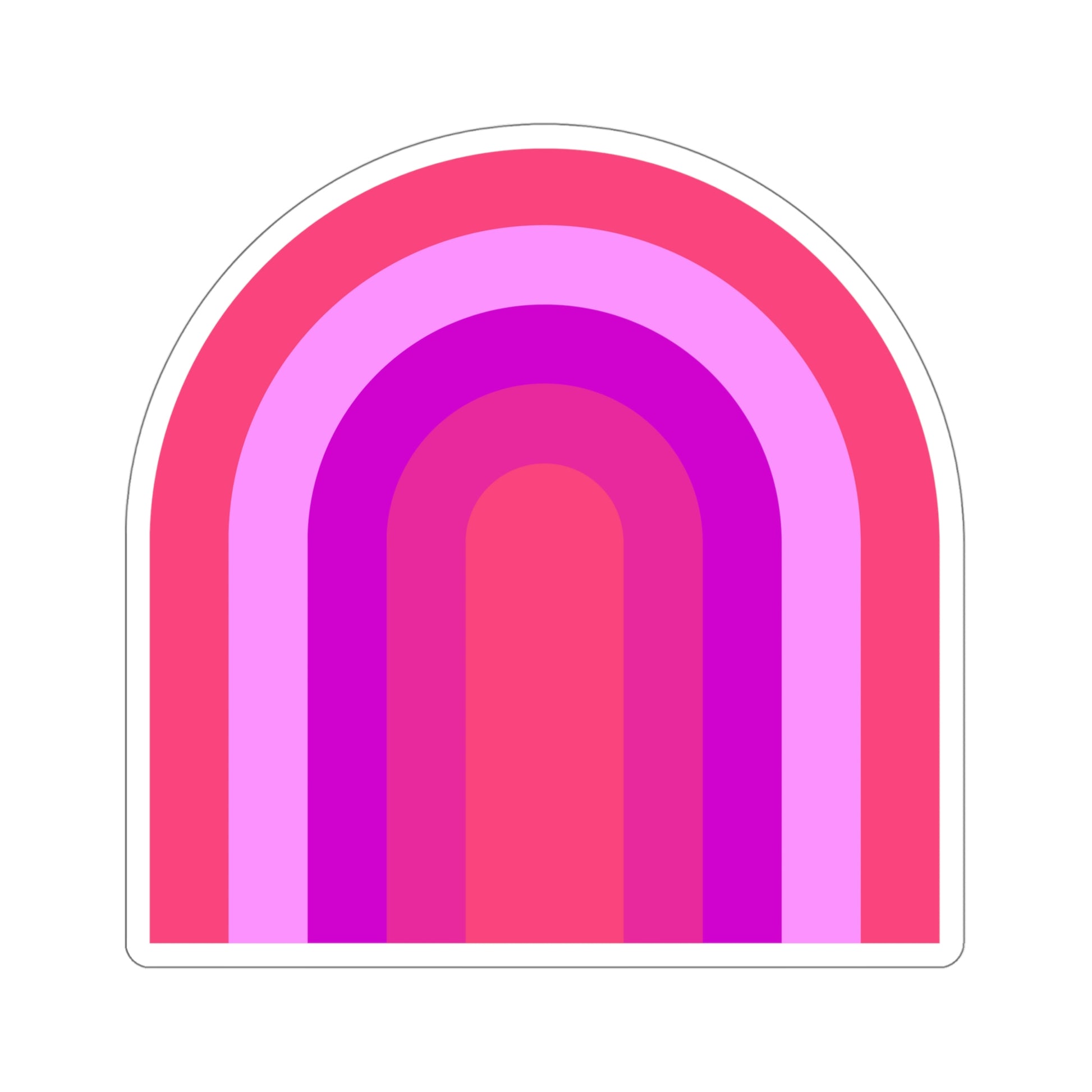Hot Pink Rainbow Vinyl Kiss-Cut Sticker - BowsAndArtsDesigns