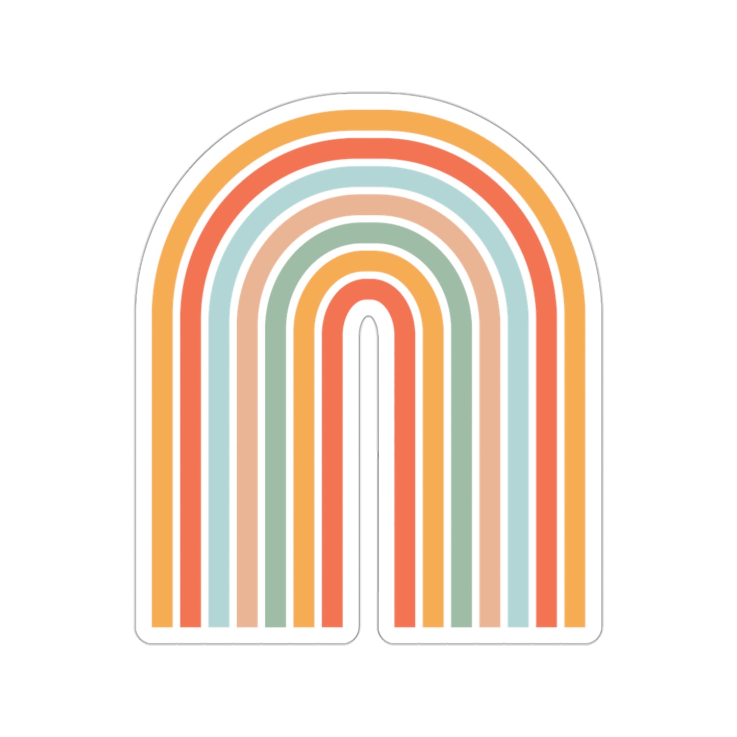 Retro Rainbow Kiss-Cut Sticker - BowsAndArtsDesigns