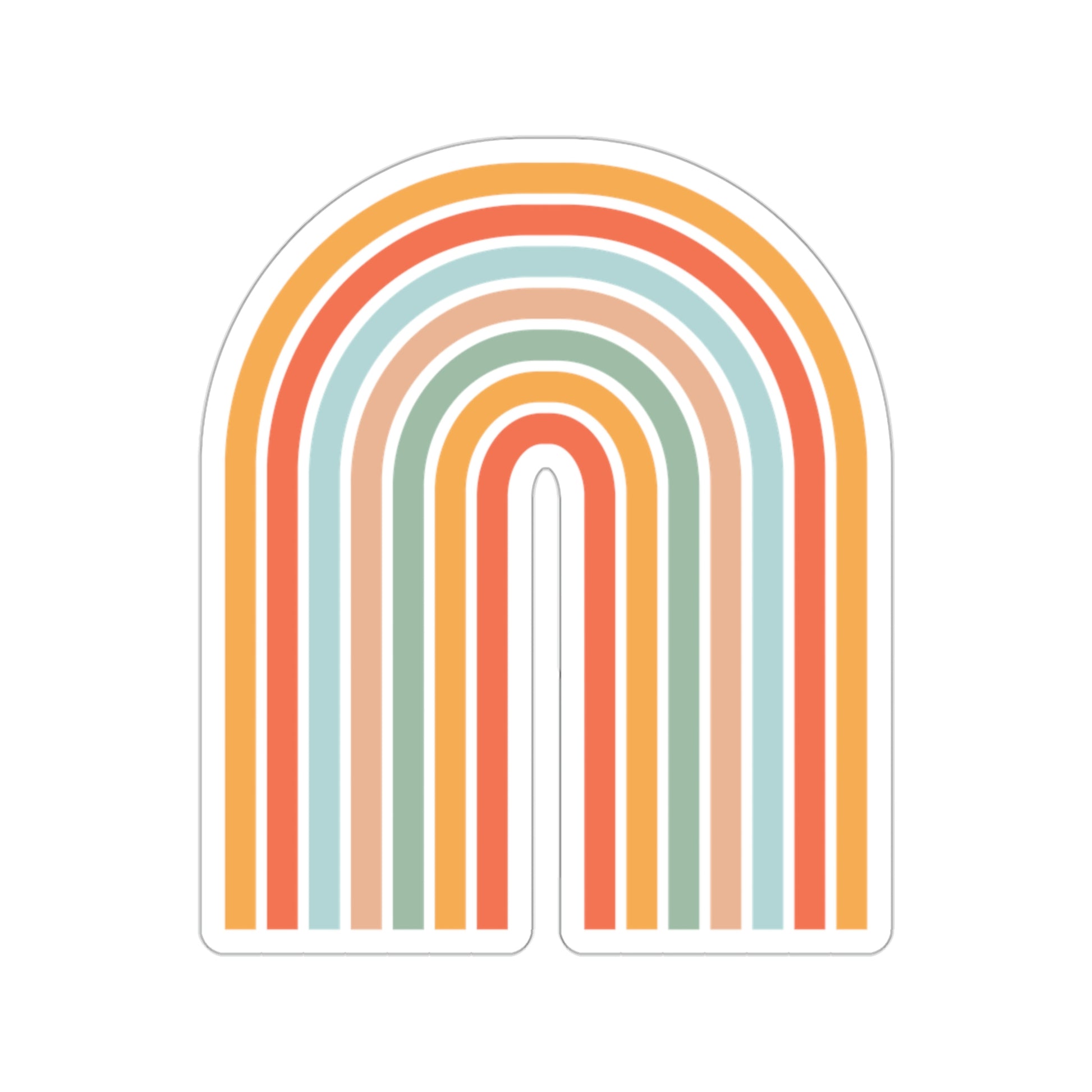 Retro Rainbow Kiss-Cut Sticker - BowsAndArtsDesigns