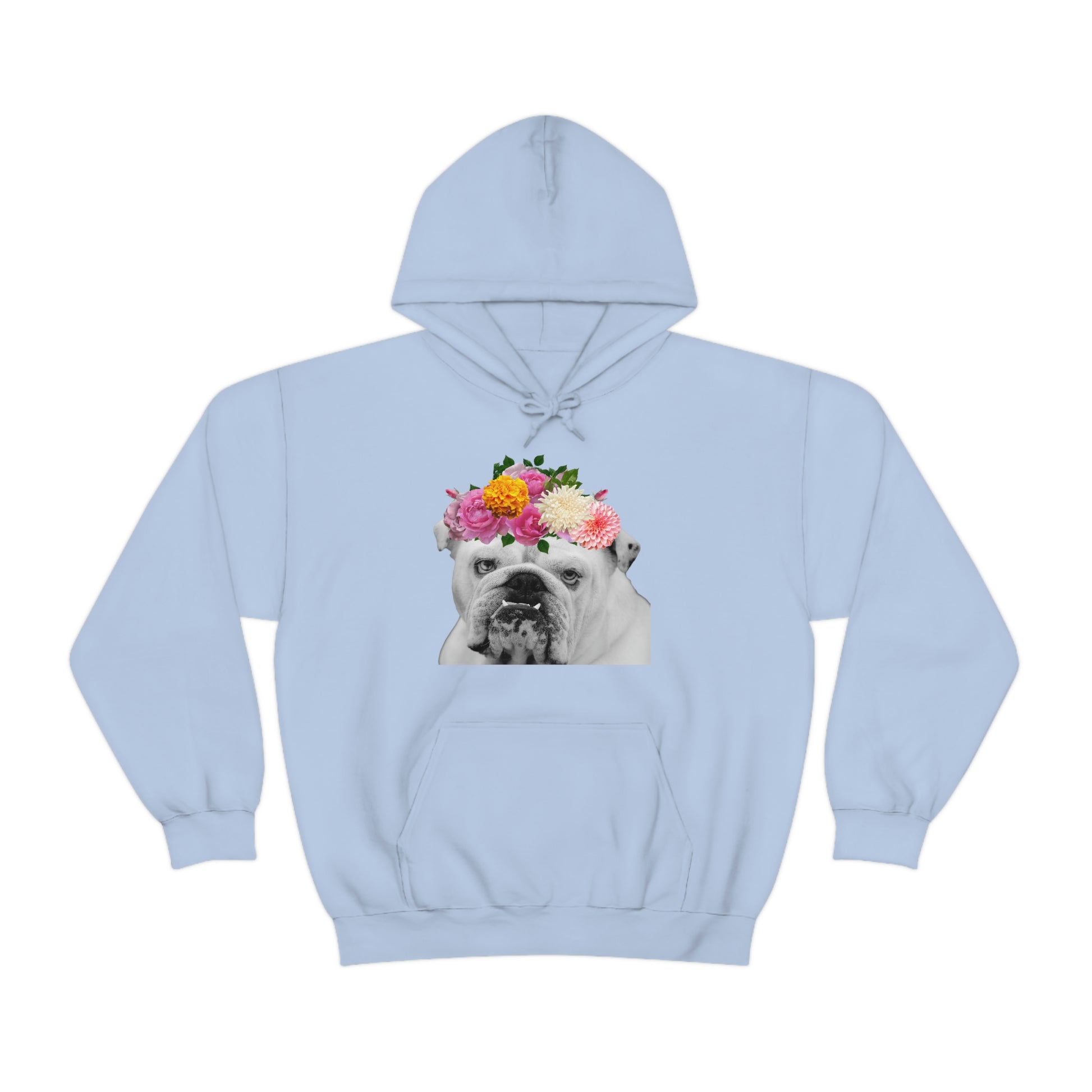 Very Pretty Bulldog Flower Crown Hoodie | Multiple Colors - BowsAndArtsDesigns