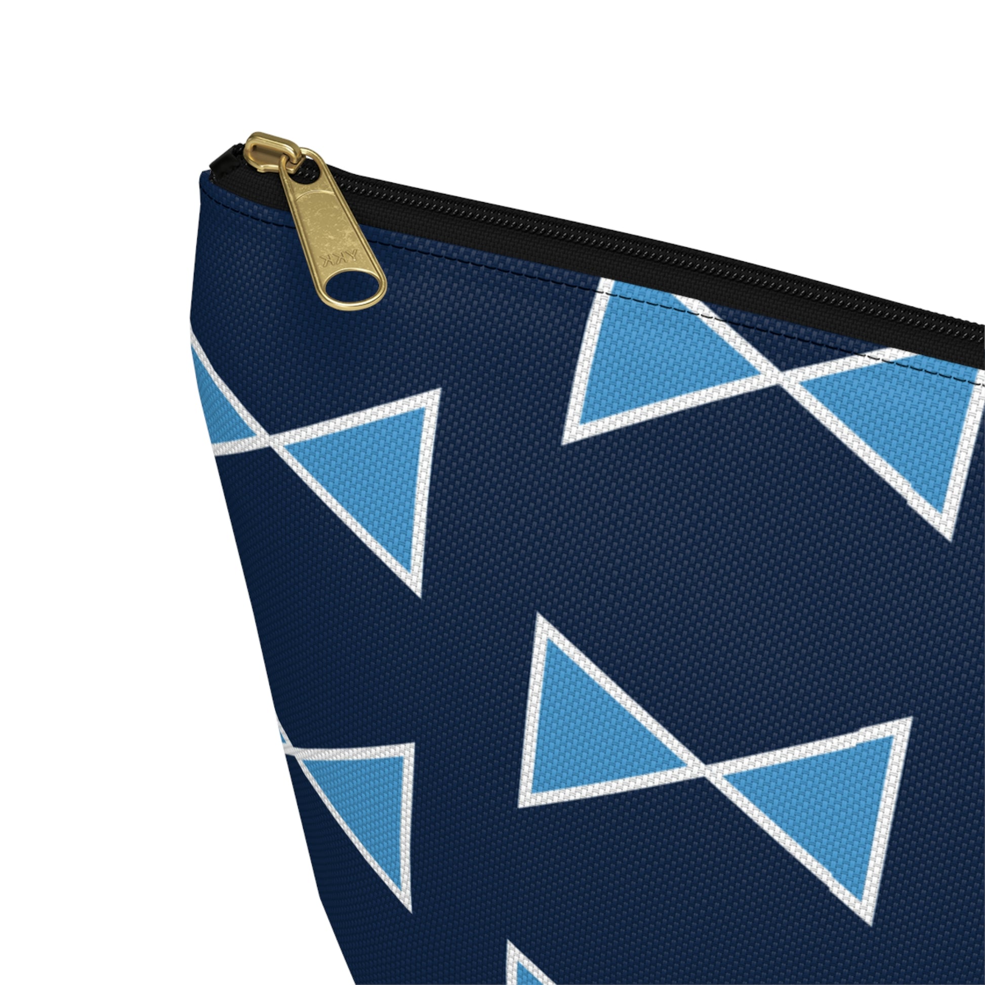 Light Blue & Navy Bows Accessory Pouch with T-bottom - BowsAndArtsDesigns