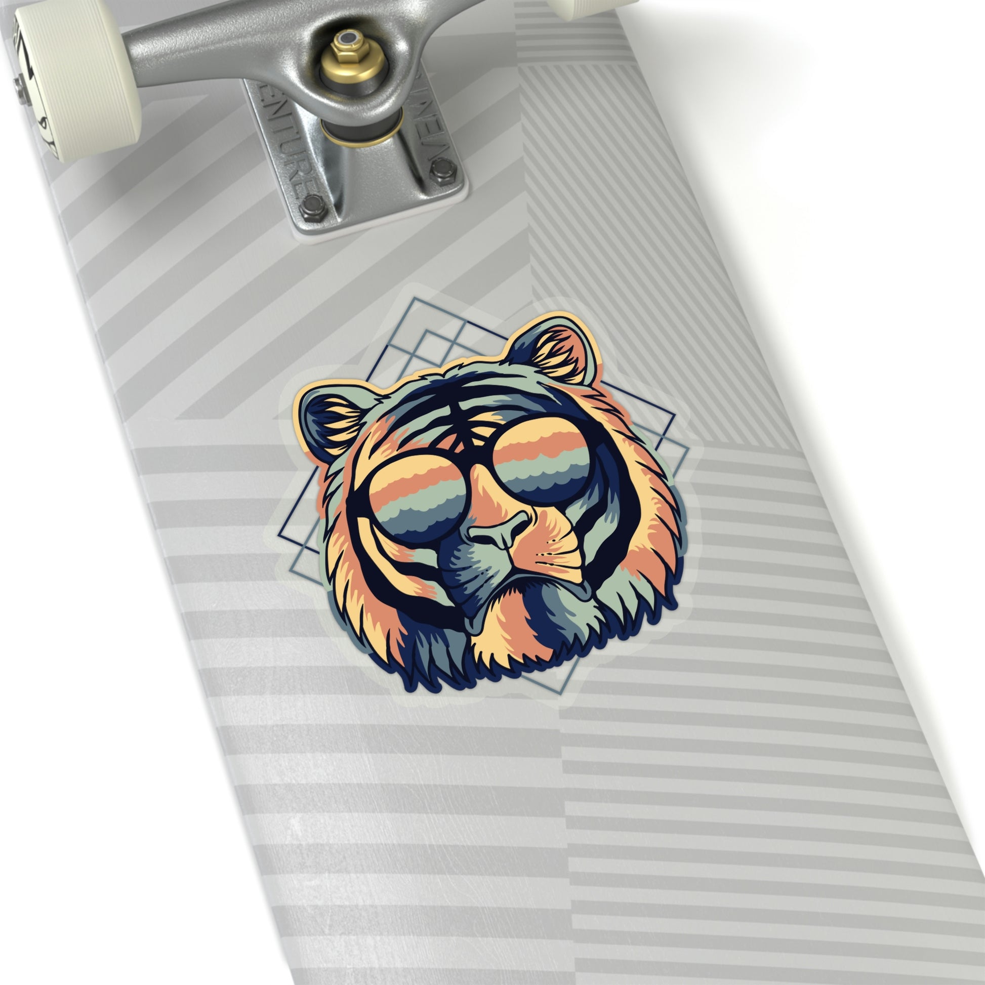 Earth Tone Tiger Sunnies Vinyl Kiss-Cut Sticker - BowsAndArtsDesigns