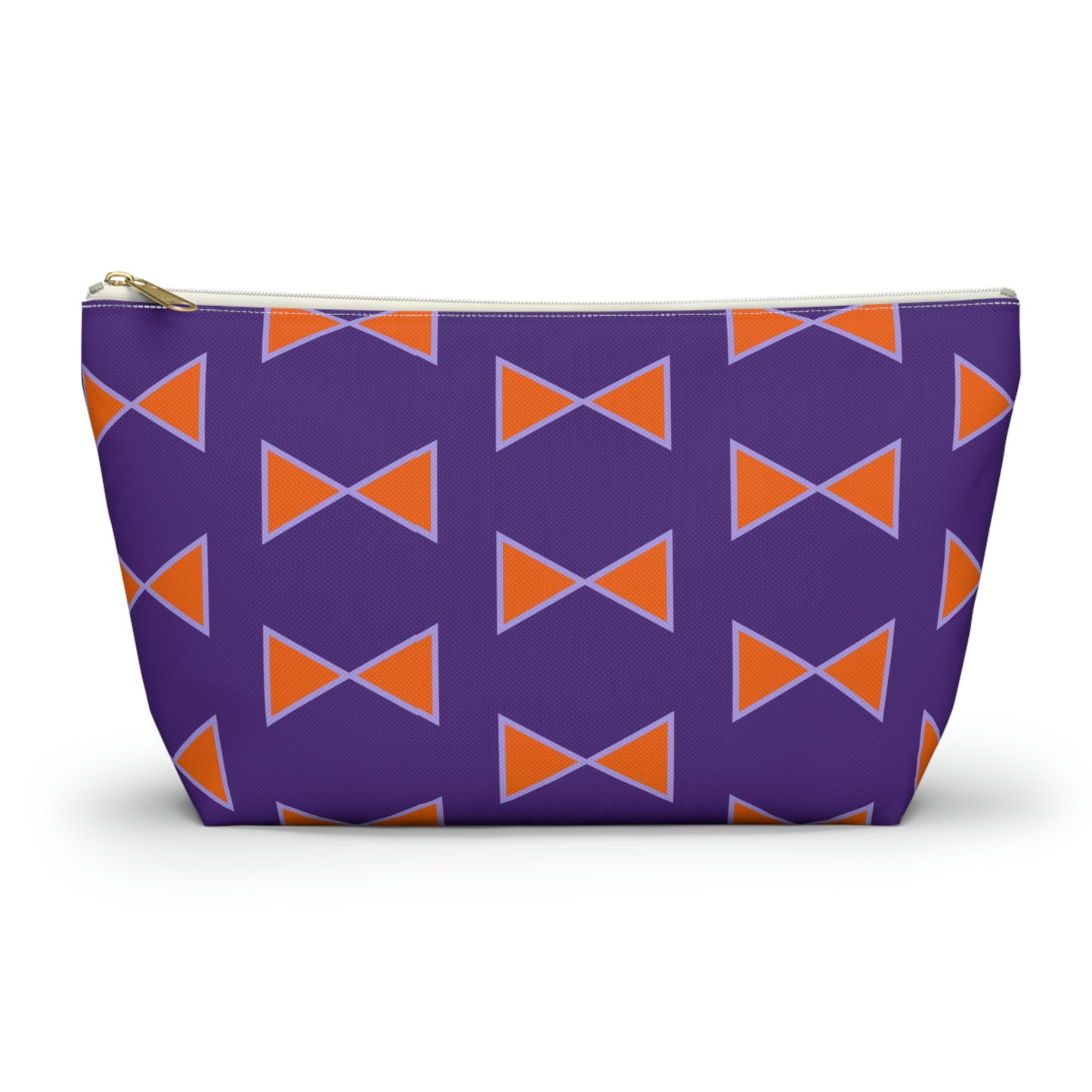 Purple & Orange Bows Pouch with T-bottom - BowsAndArtsDesigns