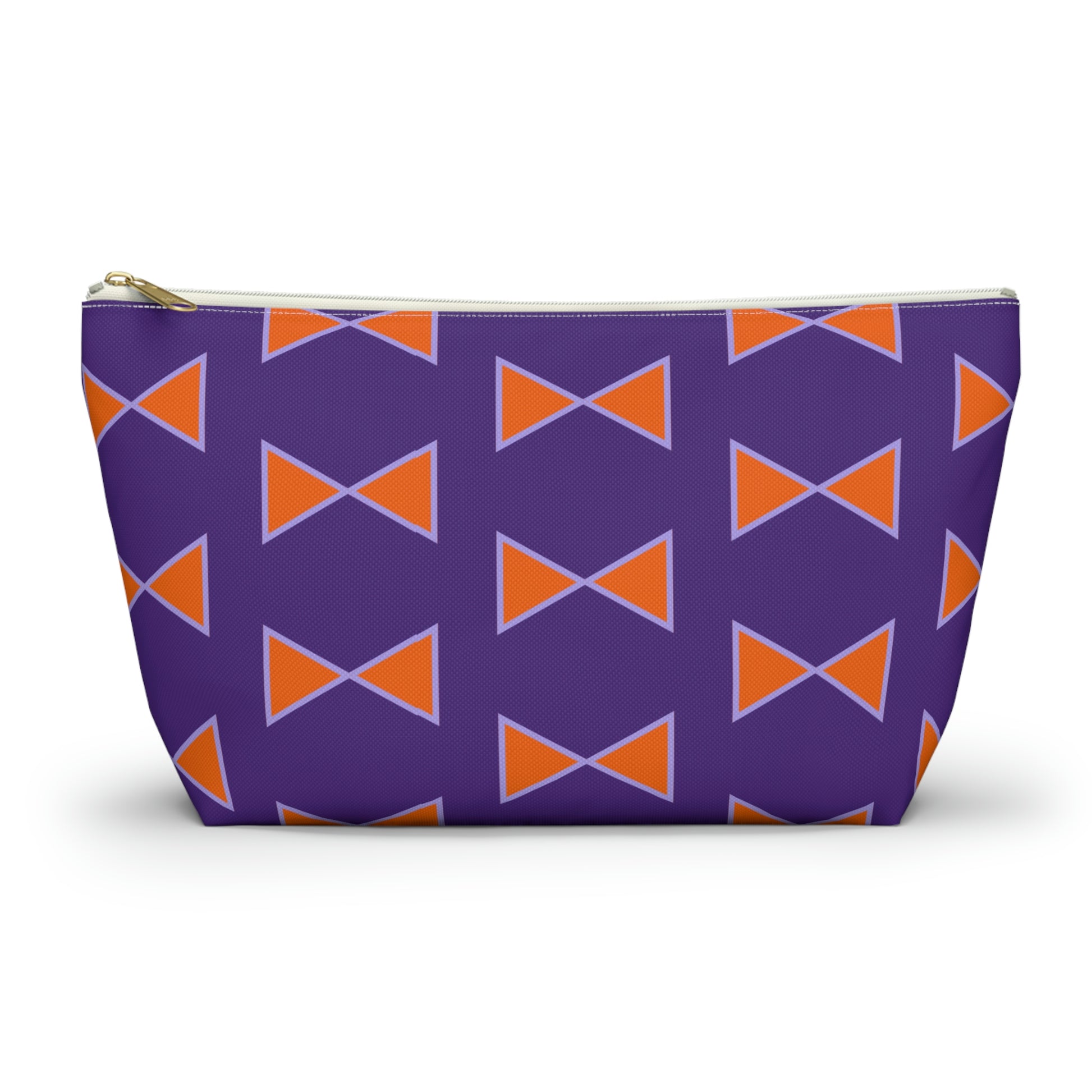 Purple & Orange Bows Pouch with T-bottom - BowsAndArtsDesigns