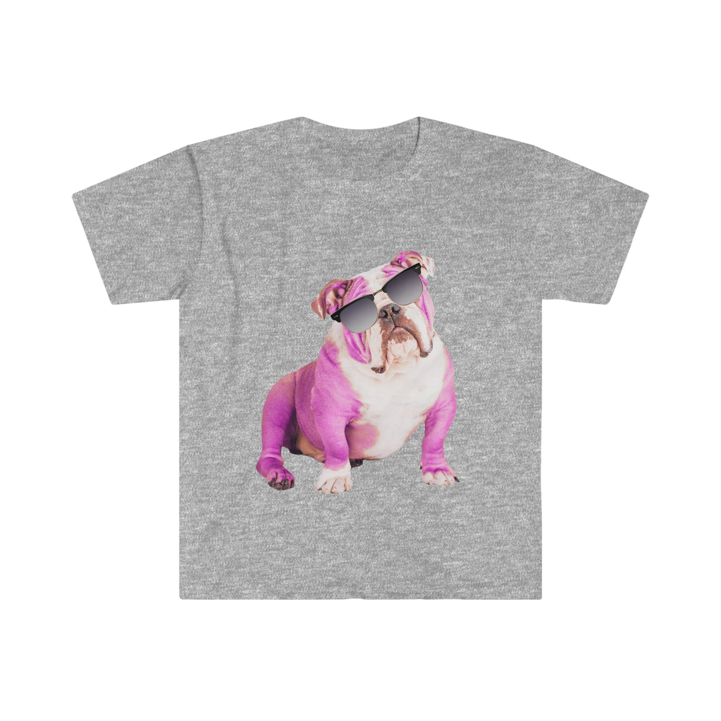 Pink Bulldog Sunnies Unisex Softstyle T-shirt