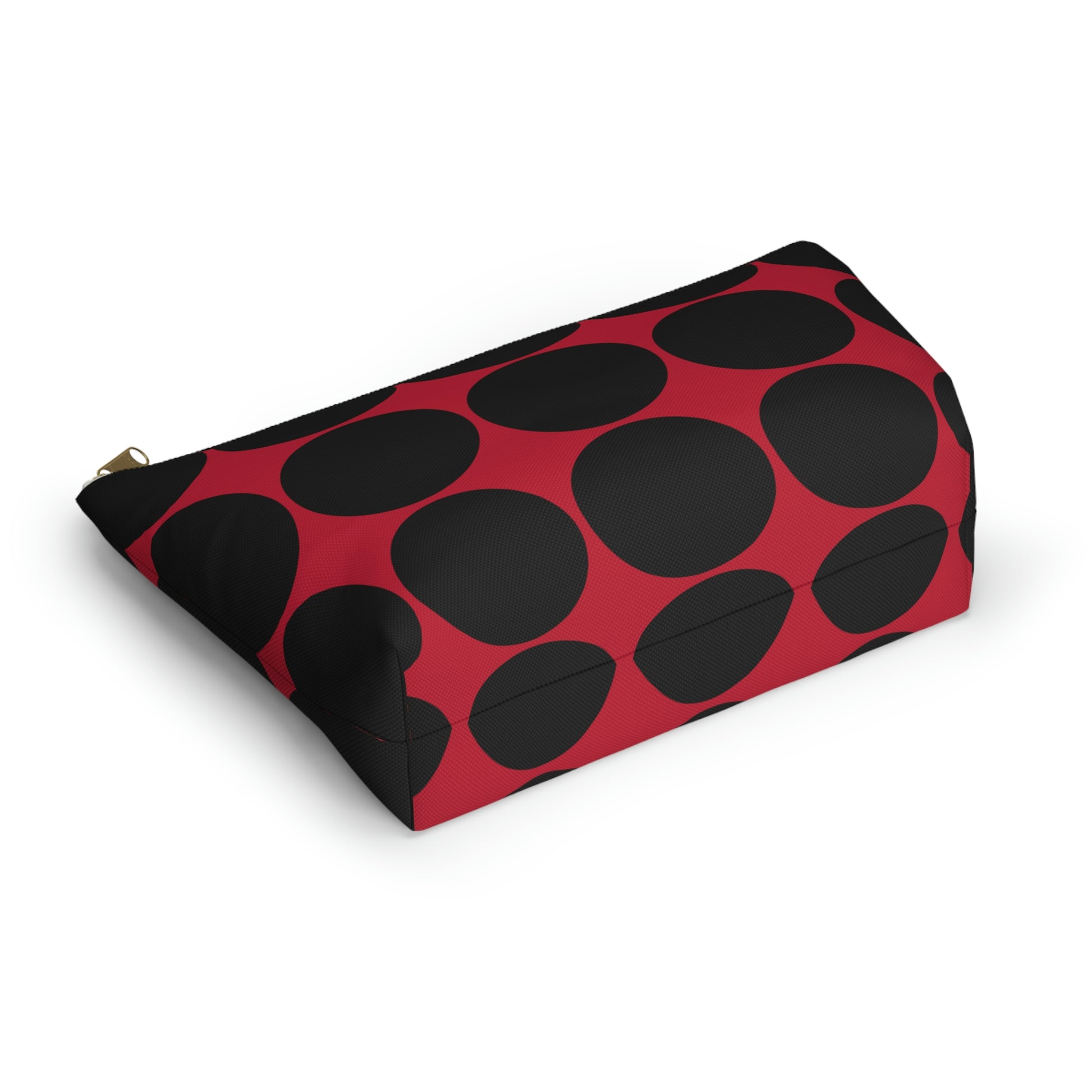 Red & Black Circle Accessory Pouch with T-bottom - BowsAndArtsDesigns
