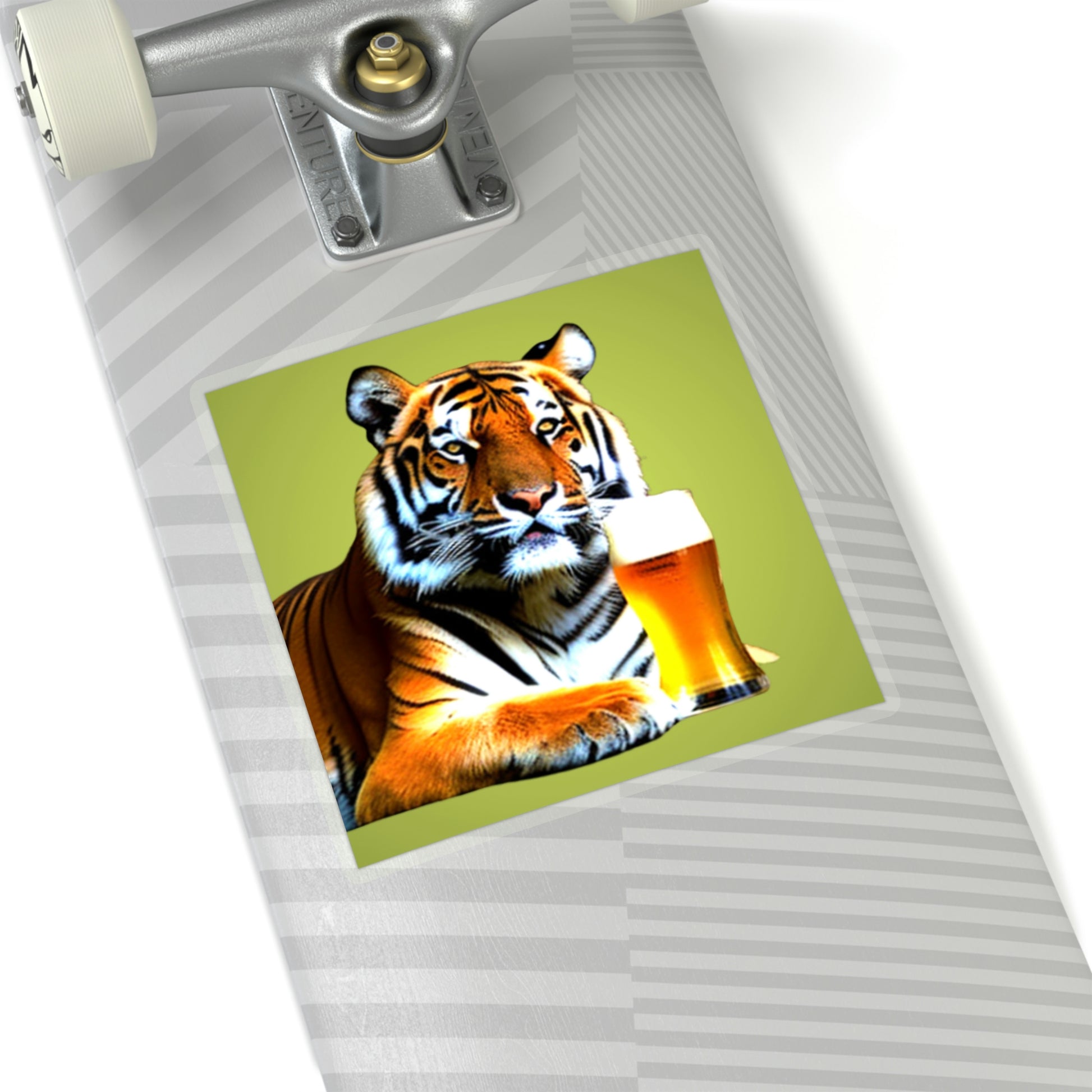 Thirsty Tiger Vinyl Kiss-Cut Sticker - BowsAndArtsDesigns